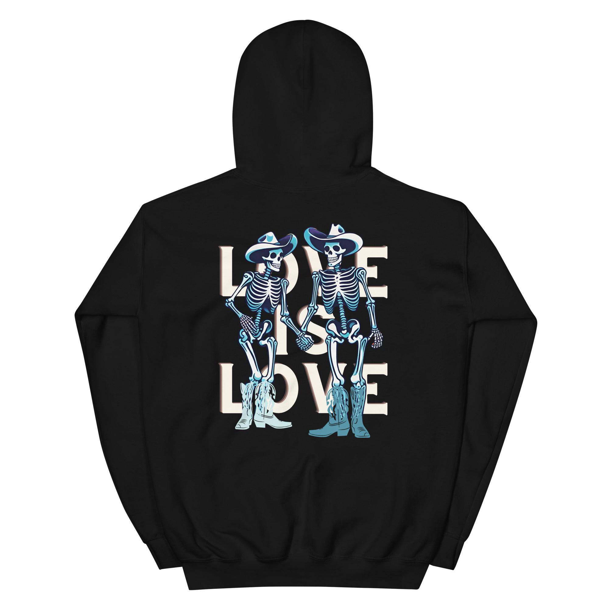 Love Is Love Skeleton hoodie, view 3 — Rose Gold Co