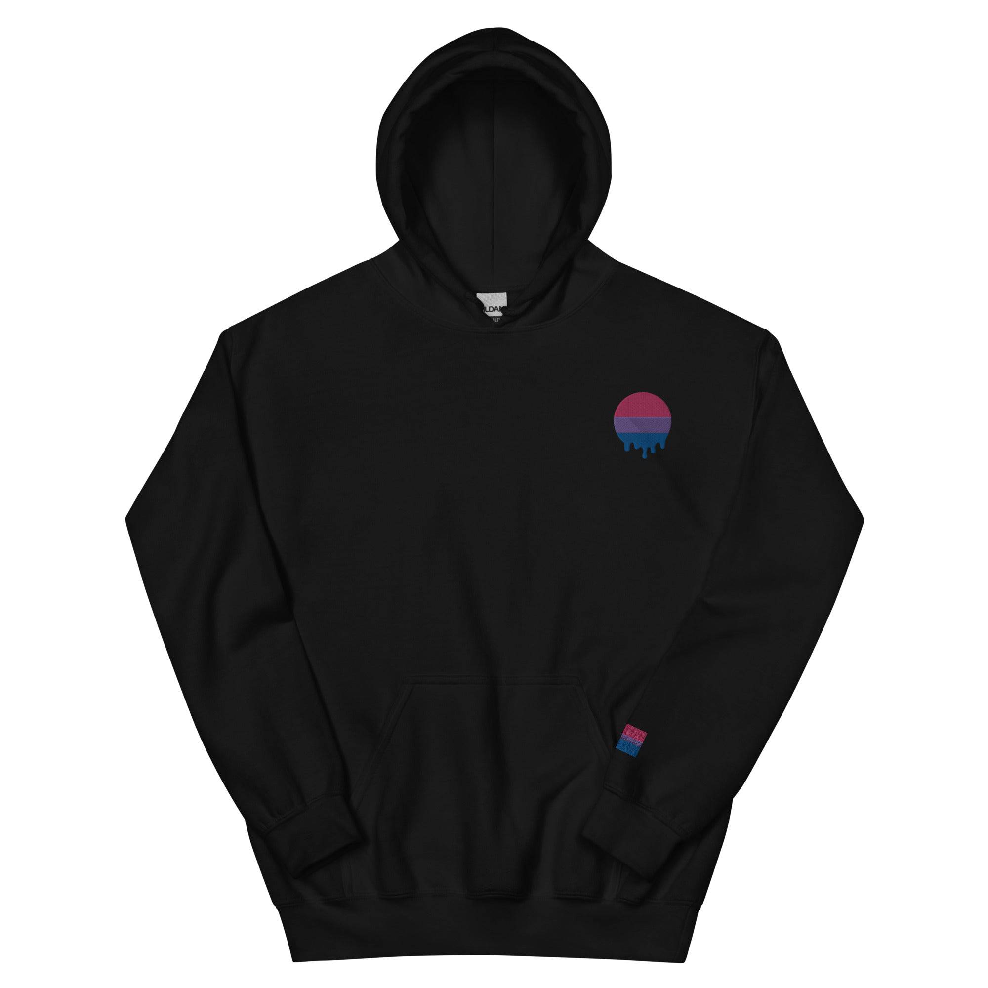 Melting bisexual pride flag premium hoodie, view 3 — Rose Gold Co