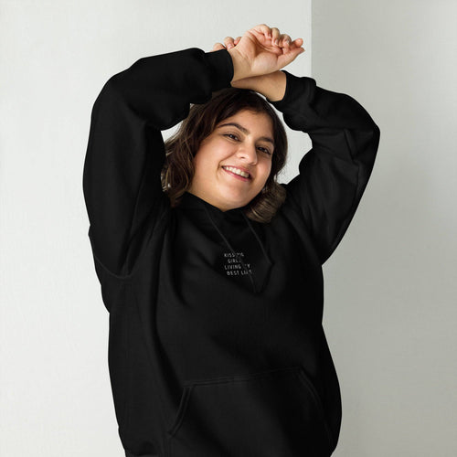 Kissing Girls, Living My Best Life hoodie, view 2 — Rose Gold Co