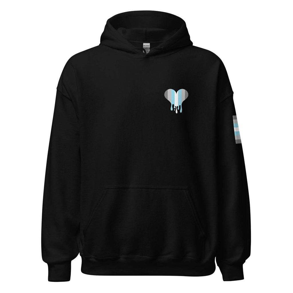 Demiboy Dripping Heart hoodie, view 3 — Rose Gold Co