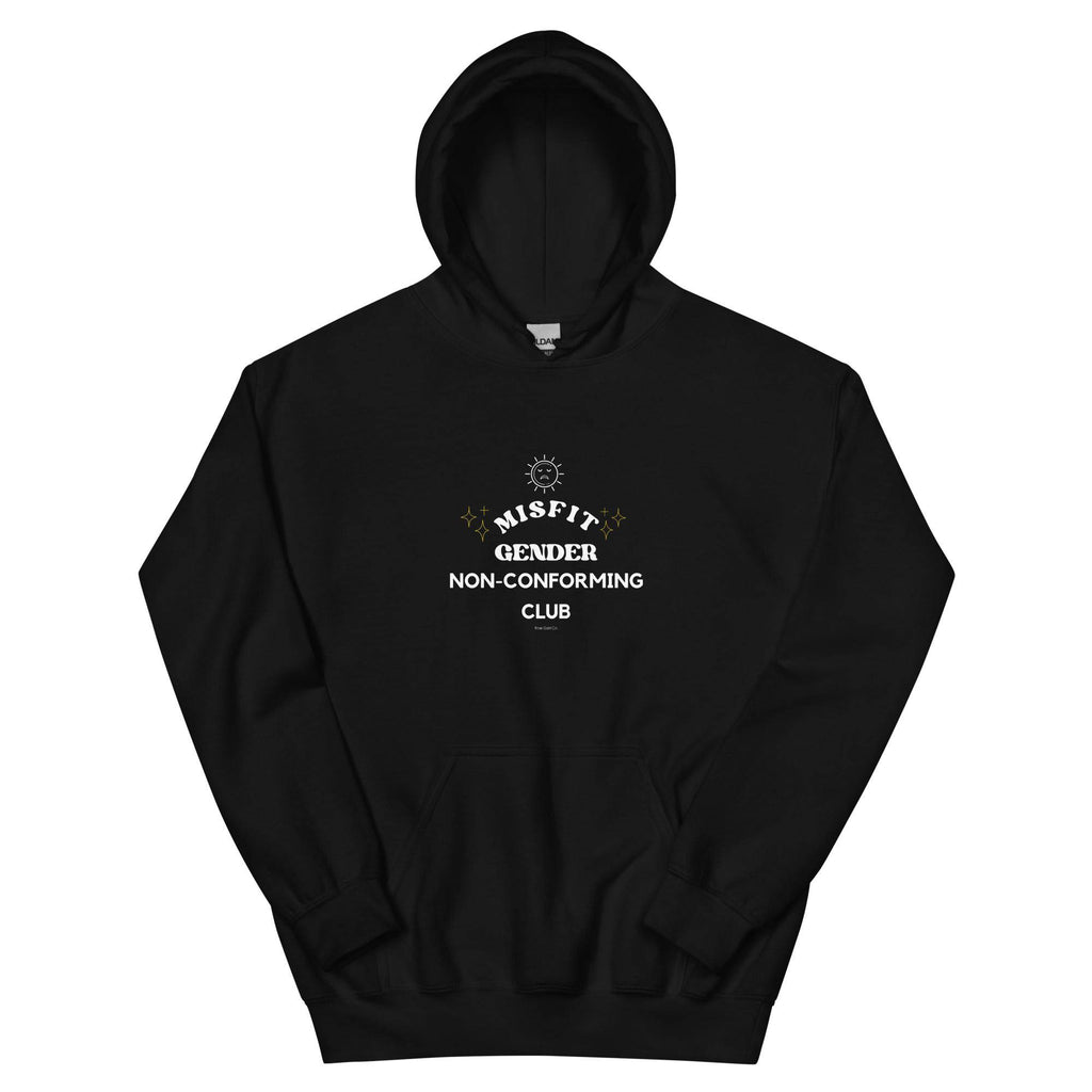 Misfit Club gender nonconforming hoodie, view 2 — Rose Gold Co