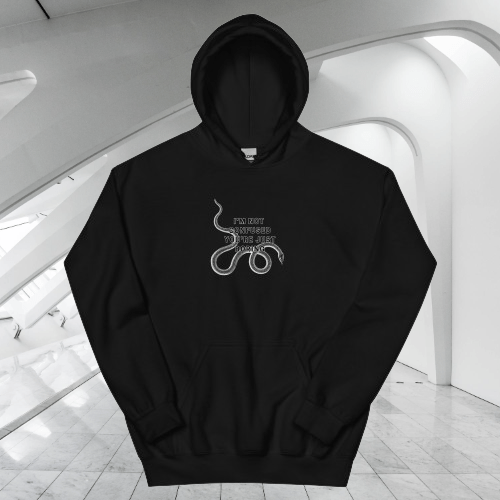 I'm Not Confused, You're Just Boring hoodie, front view — Rose Gold Co