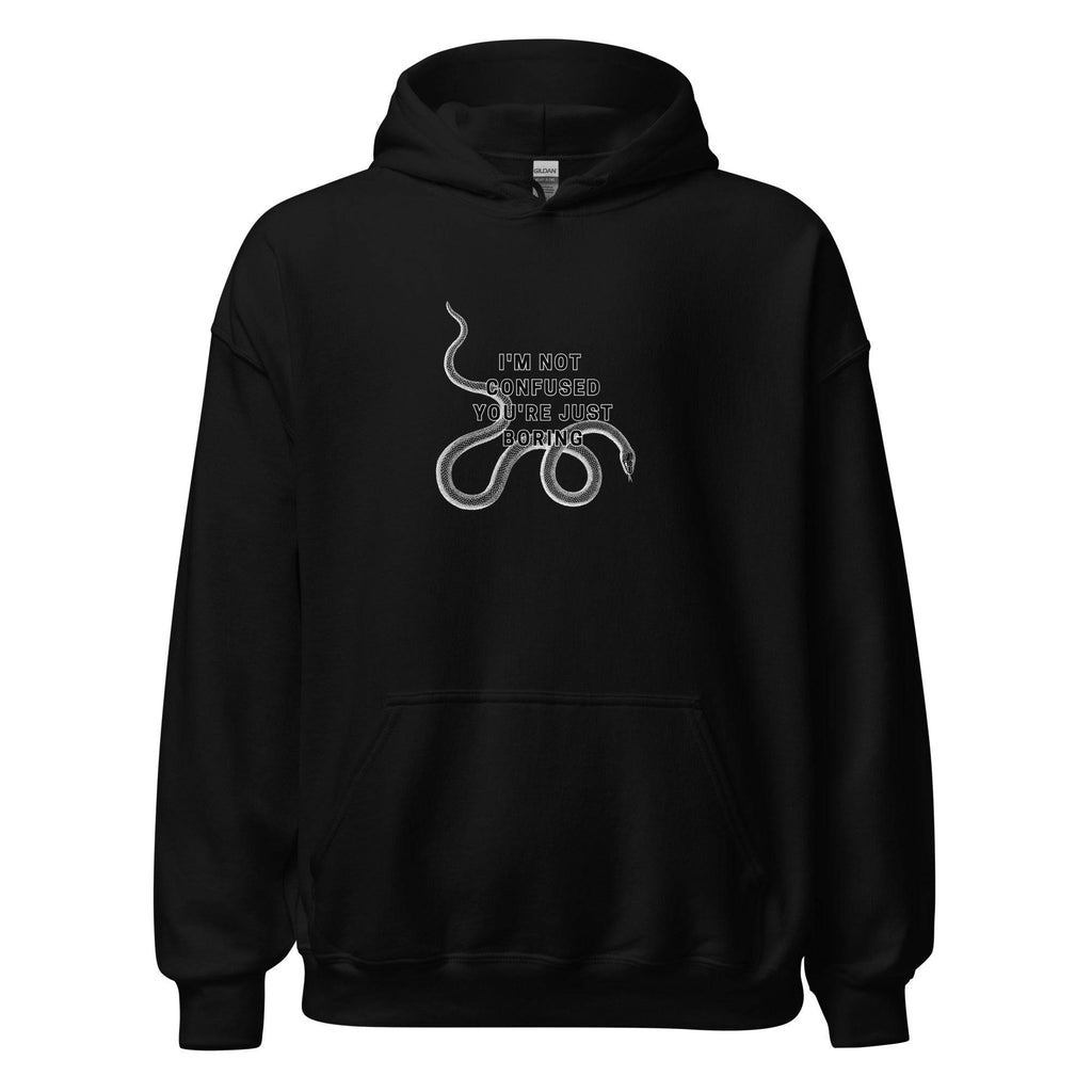 I'm Not Confused, You're Just Boring hoodie, view 4 — Rose Gold Co