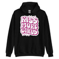 Kiss More Girls pride hoodie, black, front view 2 — Rose Gold Co