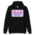 Bisexual and Still Not Into You pride hoodie, black, front view — Rose Gold Co