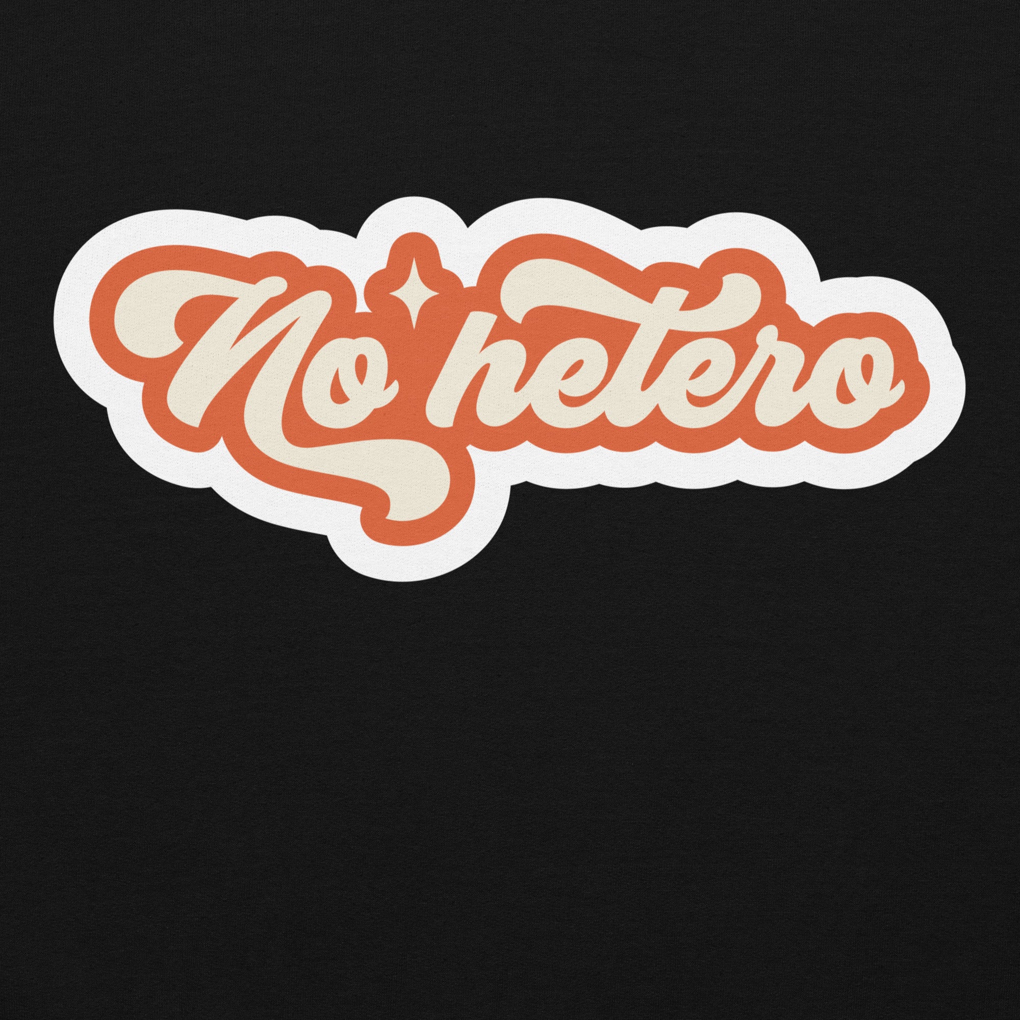 No Hetero pride hoodie, black, front view — Rose Gold Co
