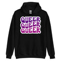 Queer pride hoodie, black, front view 2 — Rose Gold Co