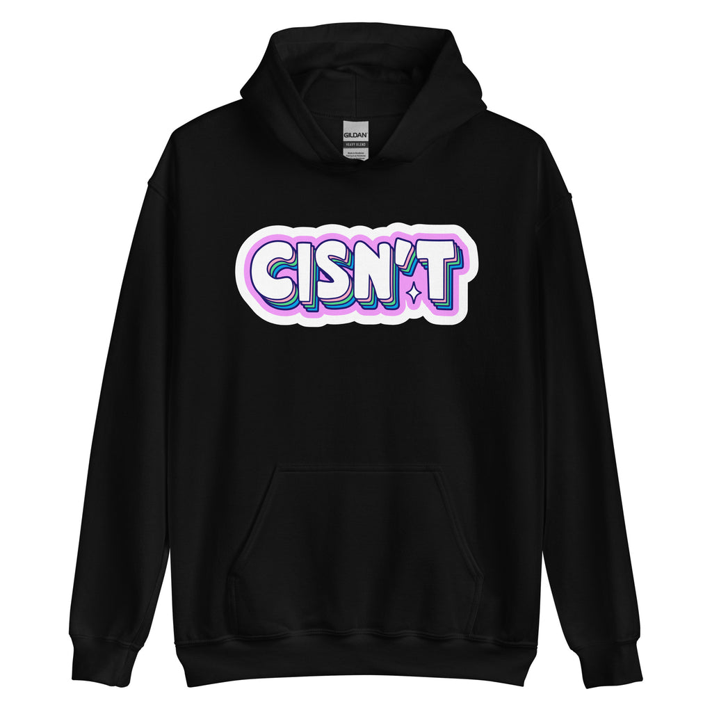 Cisn't pride hoodie, black, front view 2 — Rose Gold Co