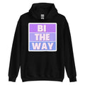 Bi the Way pride hoodie, black, front view 2 — Rose Gold Co