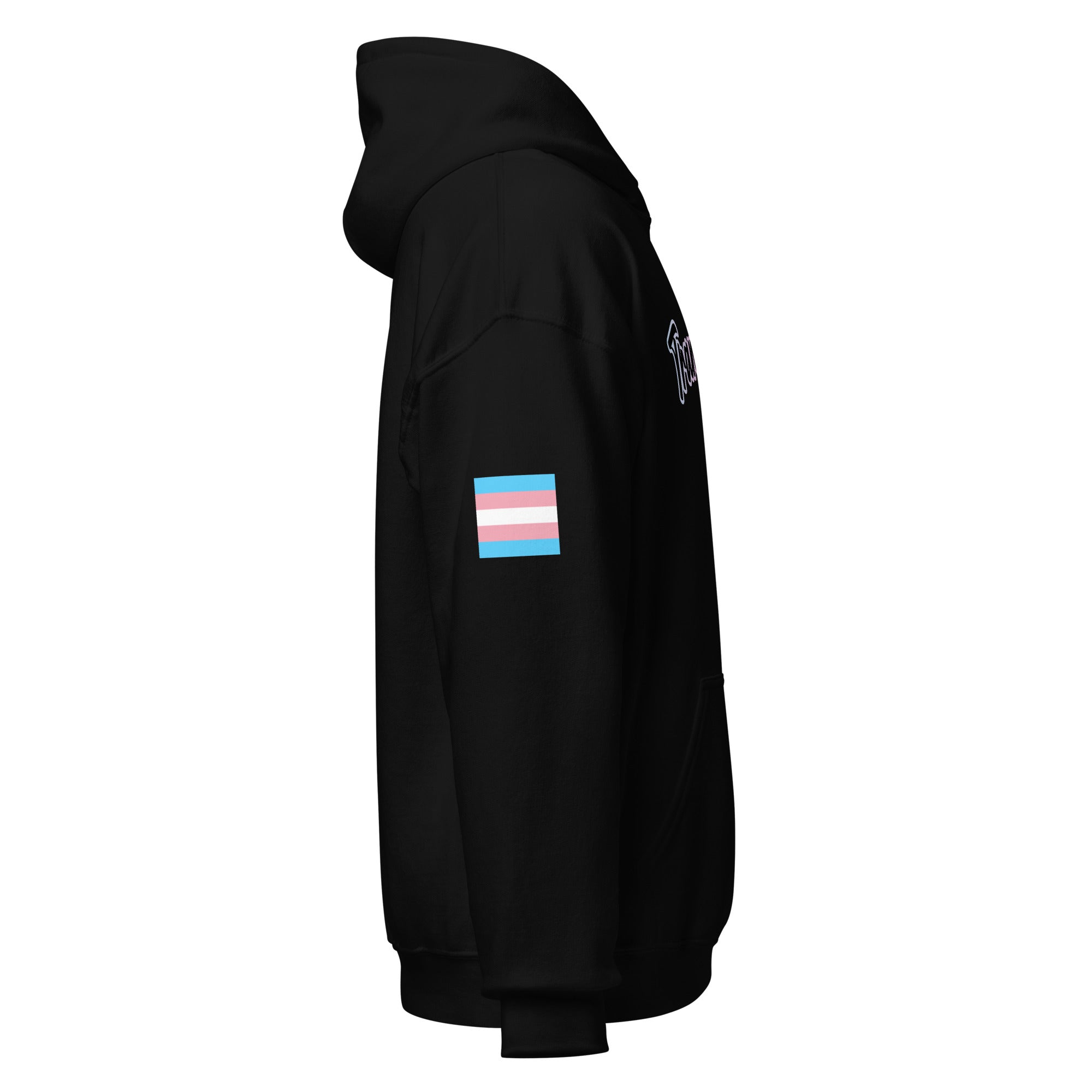Trans Pride '23 unisex hoodie, view 3 — Rose Gold Co
