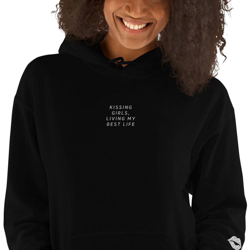 Kissing Girls, Living My Best Life hoodie, view 5 — Rose Gold Co