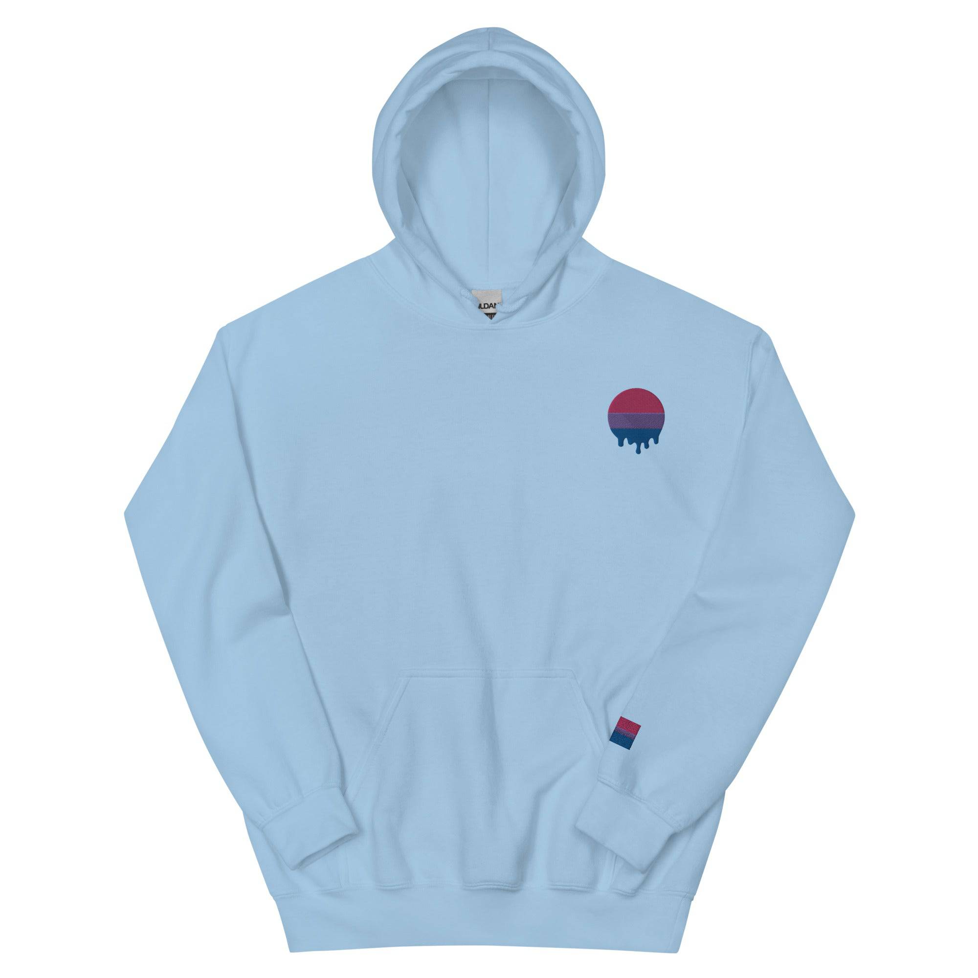 Melting bisexual pride flag premium hoodie, view 8 — Rose Gold Co
