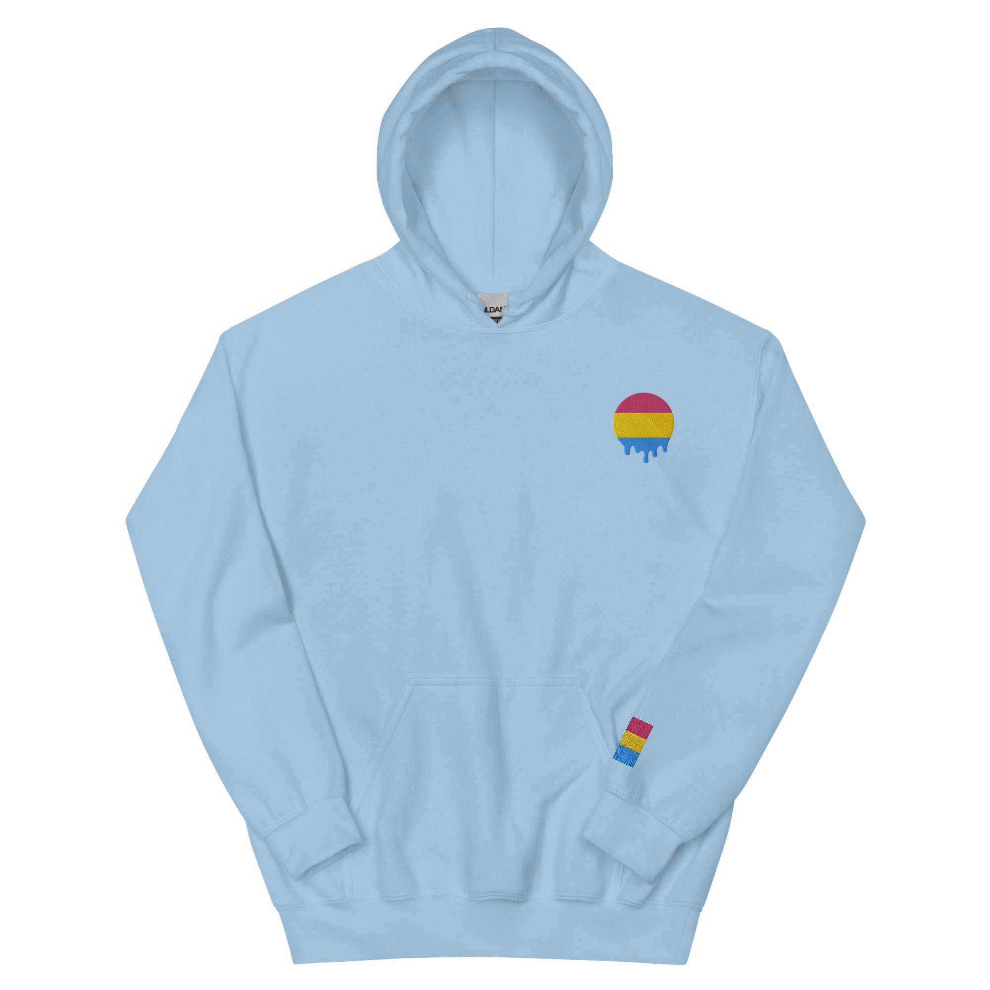 Melting Pansexual Pride embroidered hoodie, view 11 — Rose Gold Co