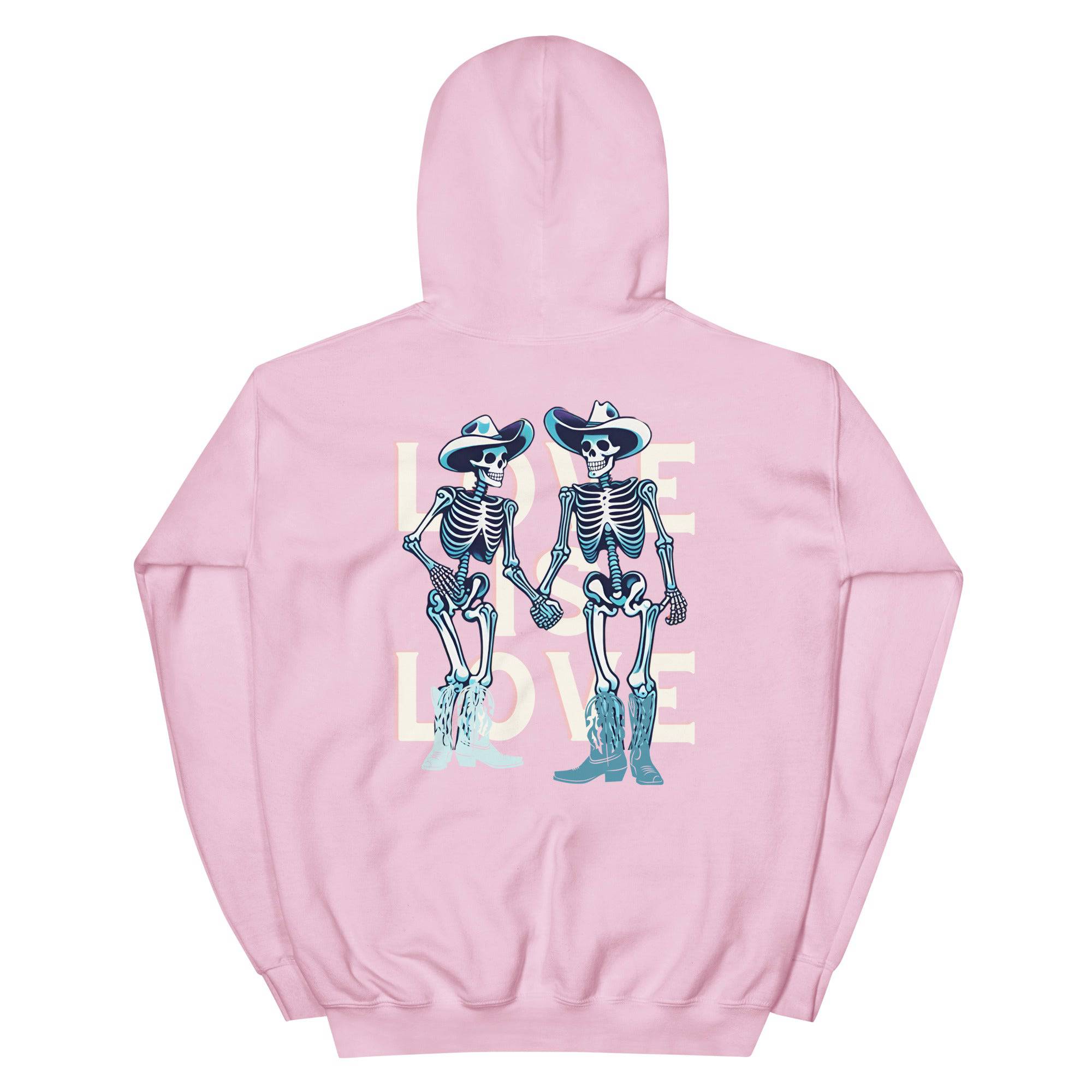 Love Is Love Skeleton hoodie, view 9 — Rose Gold Co