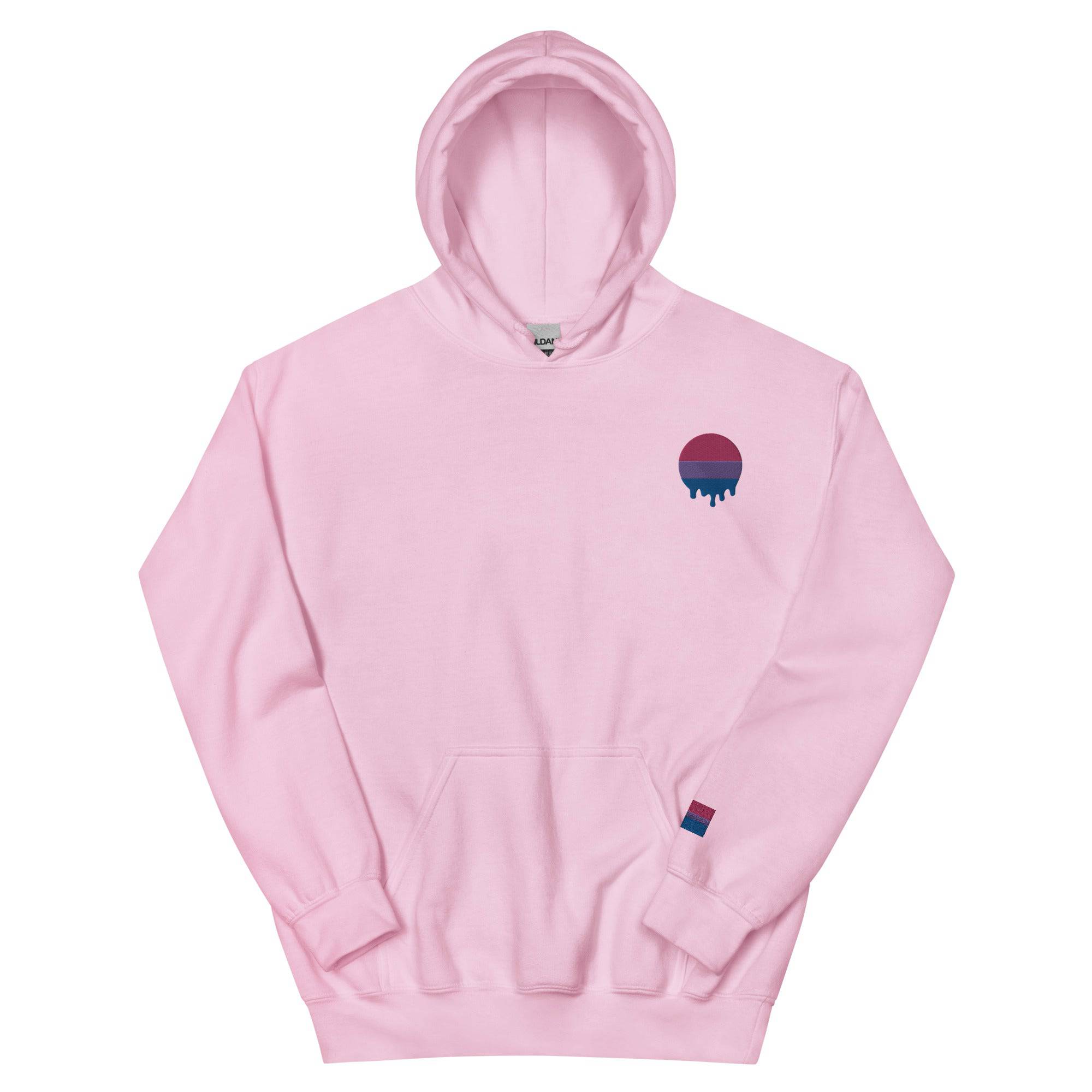 Melting bisexual pride flag premium hoodie, view 10 — Rose Gold Co