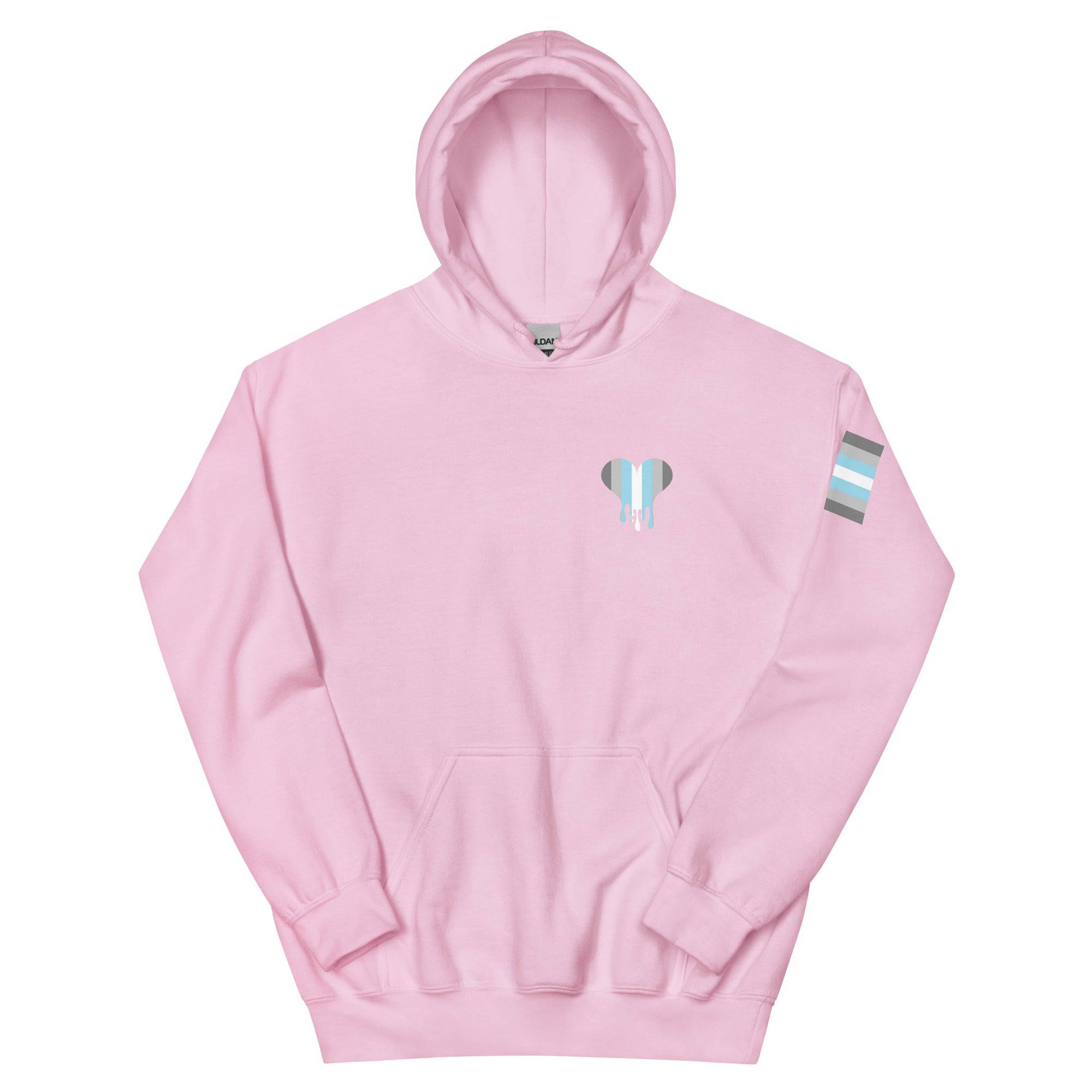 Demiboy Dripping Heart hoodie, view 9 — Rose Gold Co