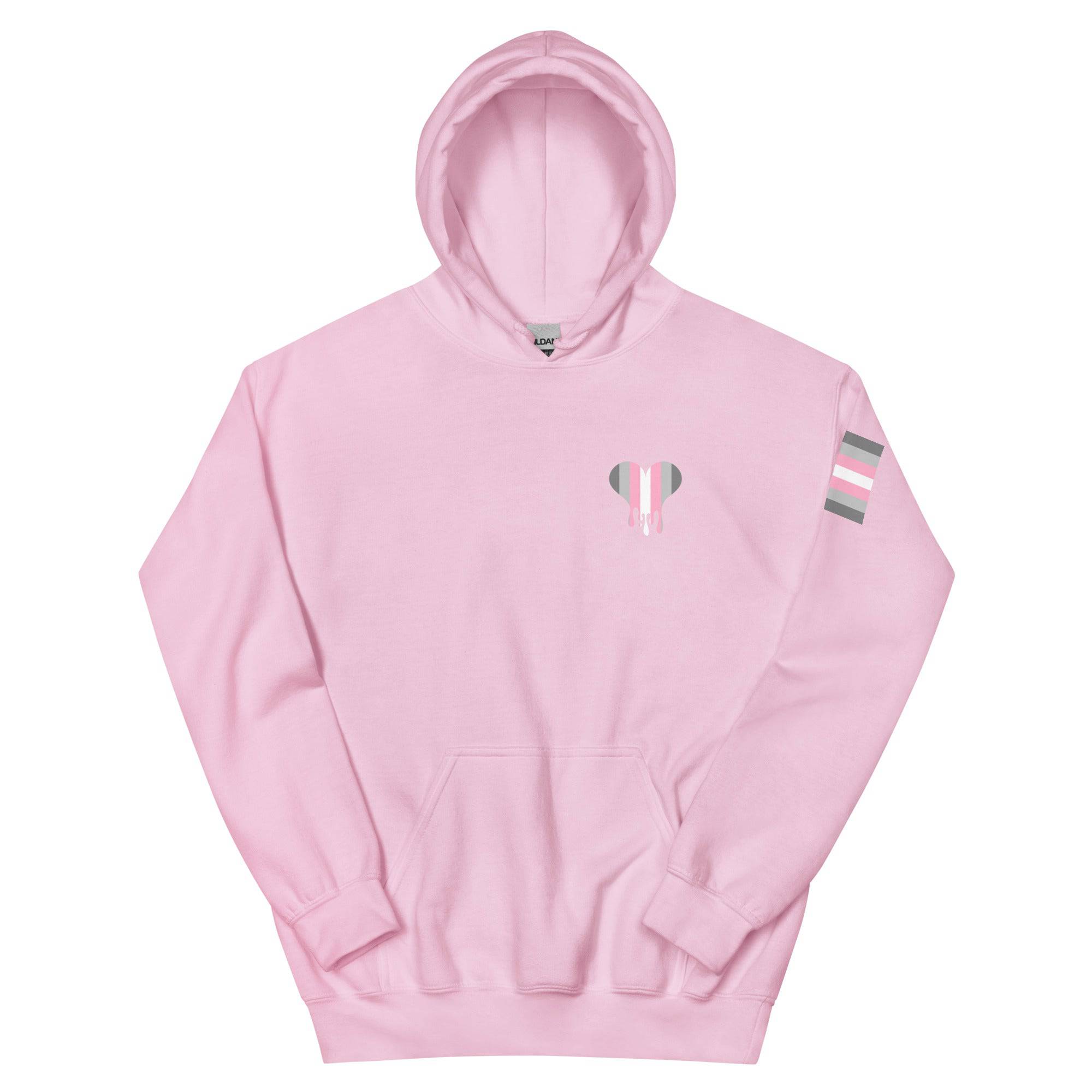 Demigirl Dripping Heart hoodie, view 11 — Rose Gold Co