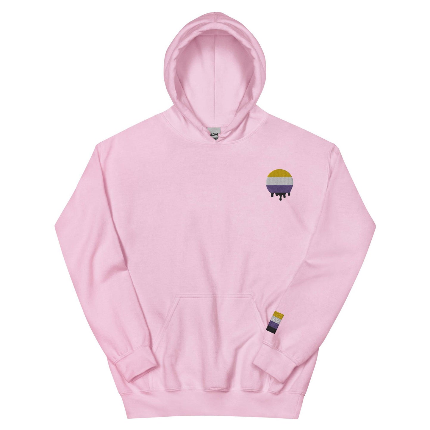 Premium Melting Non Binary Pride Embroidered Hoodie - Rose Gold Co. Shop