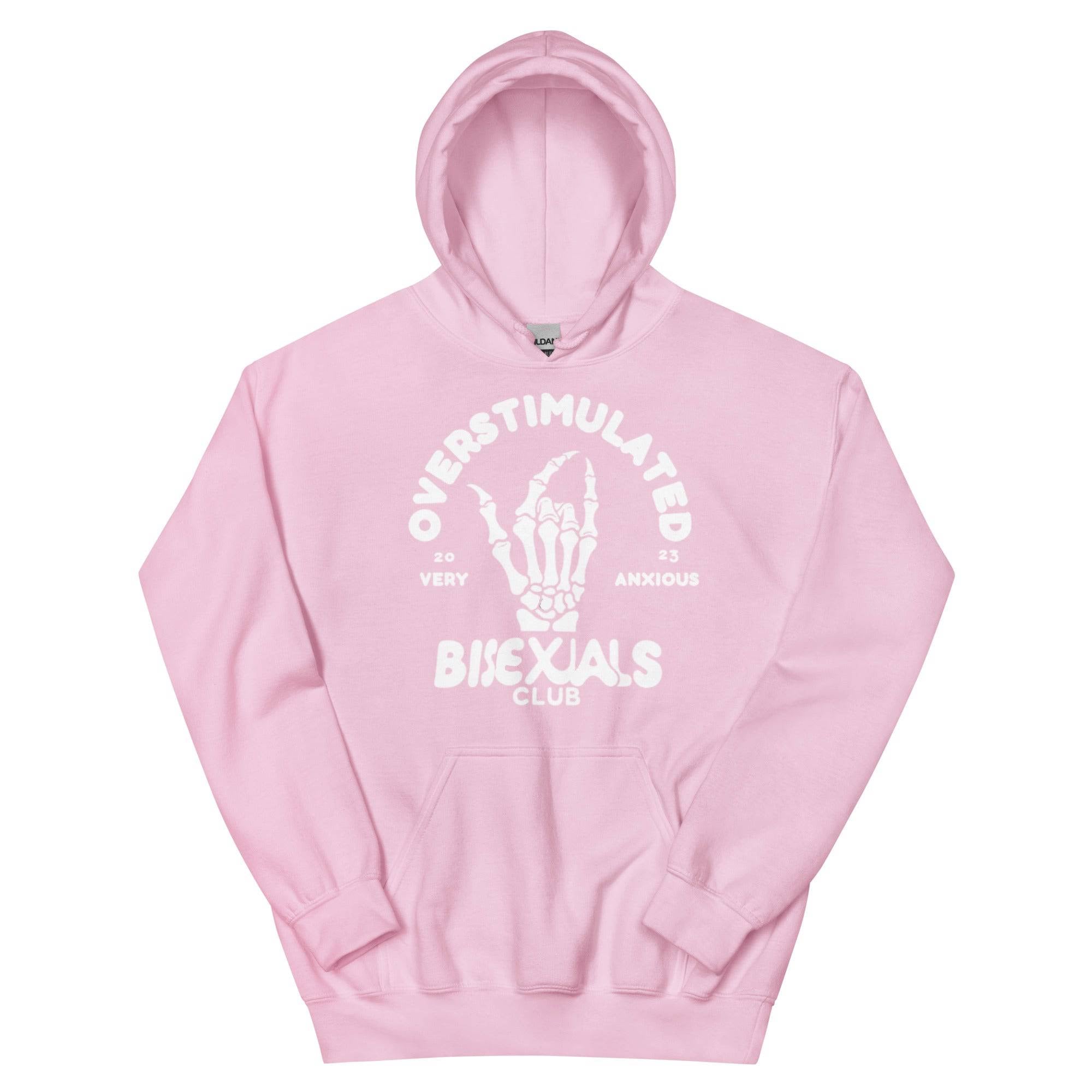 Overstimulated Bisexuals Club hoodie, view 7 — Rose Gold Co