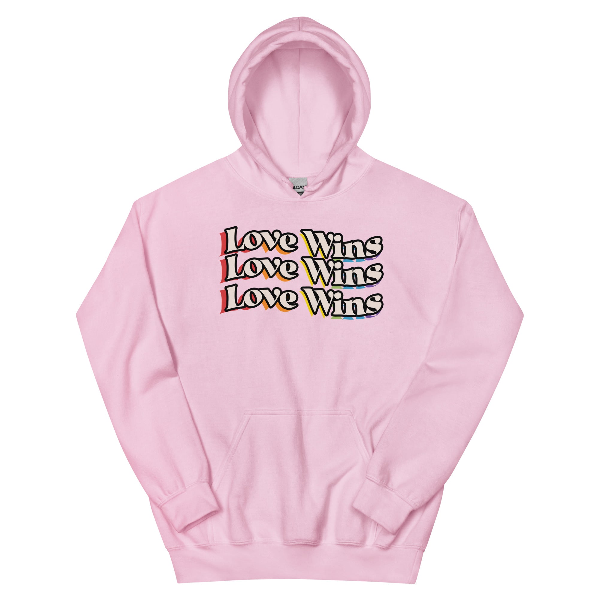 Love Wins rainbow shadow hoodie, view 6 — Rose Gold Co
