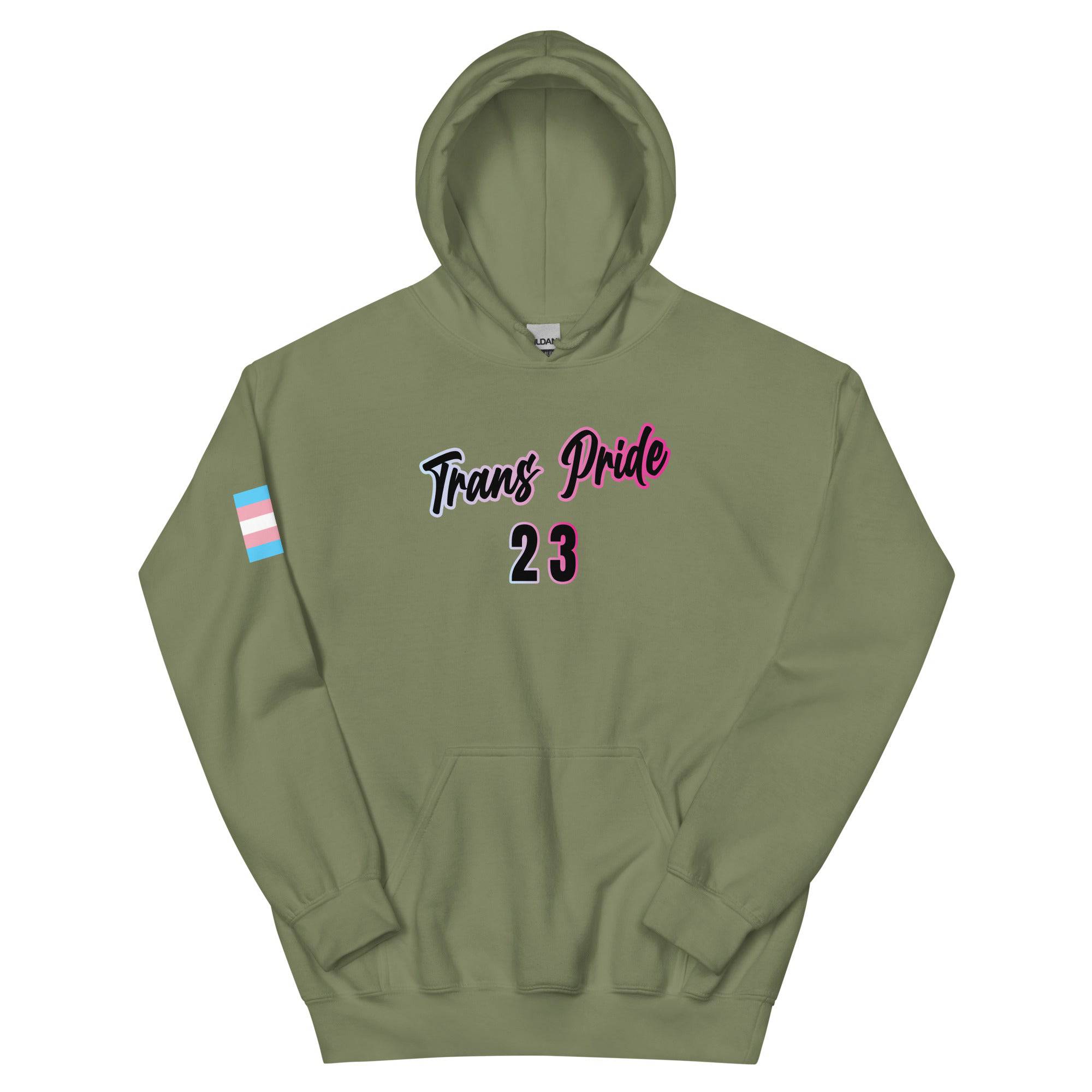 Trans Pride '23 unisex hoodie, view 6 — Rose Gold Co
