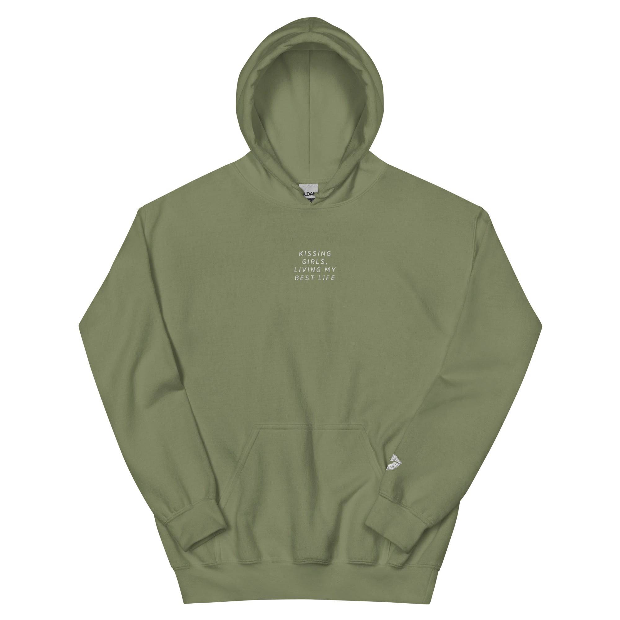 Kissing Girls, Living My Best Life hoodie, view 6 — Rose Gold Co