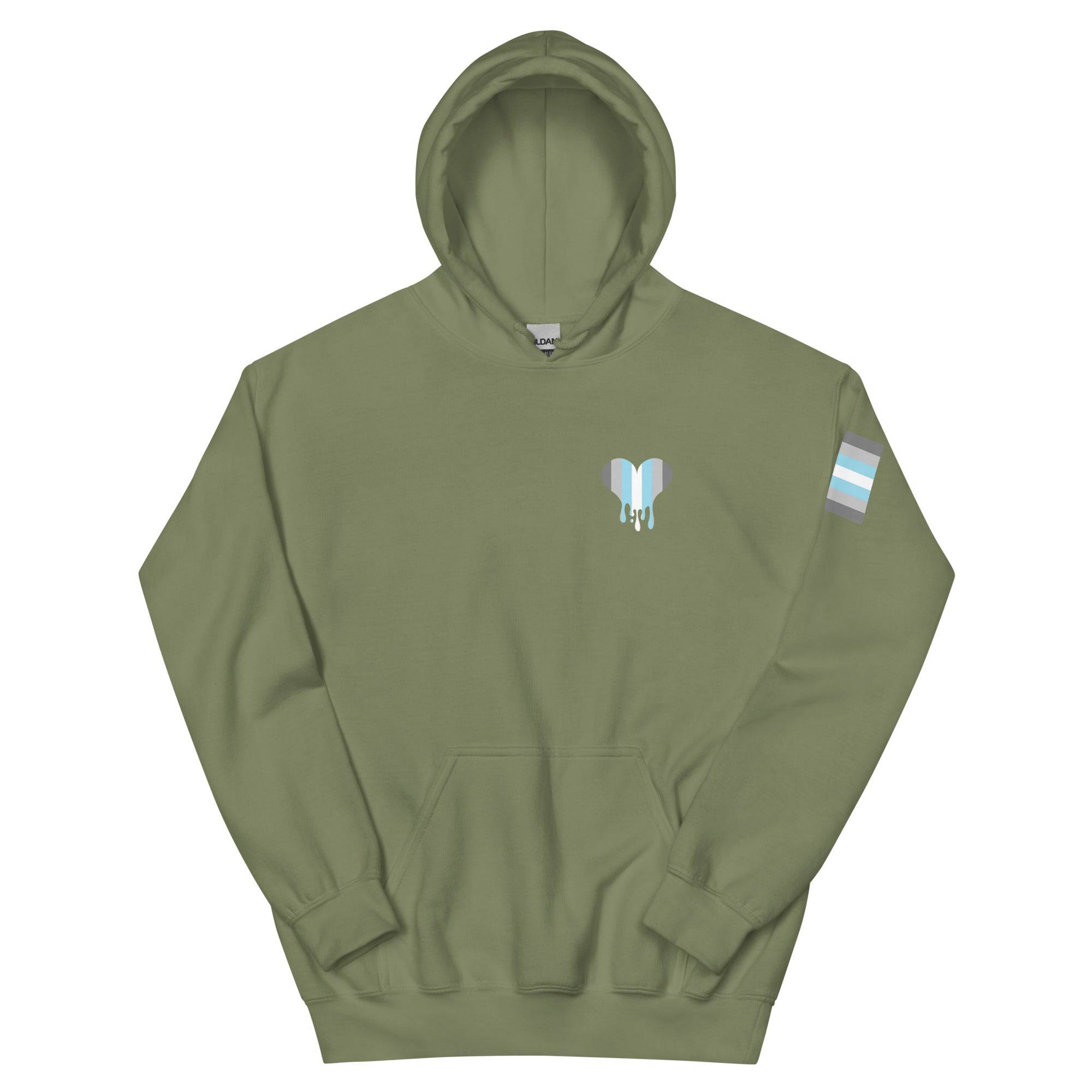 Demiboy Dripping Heart hoodie, view 5 — Rose Gold Co