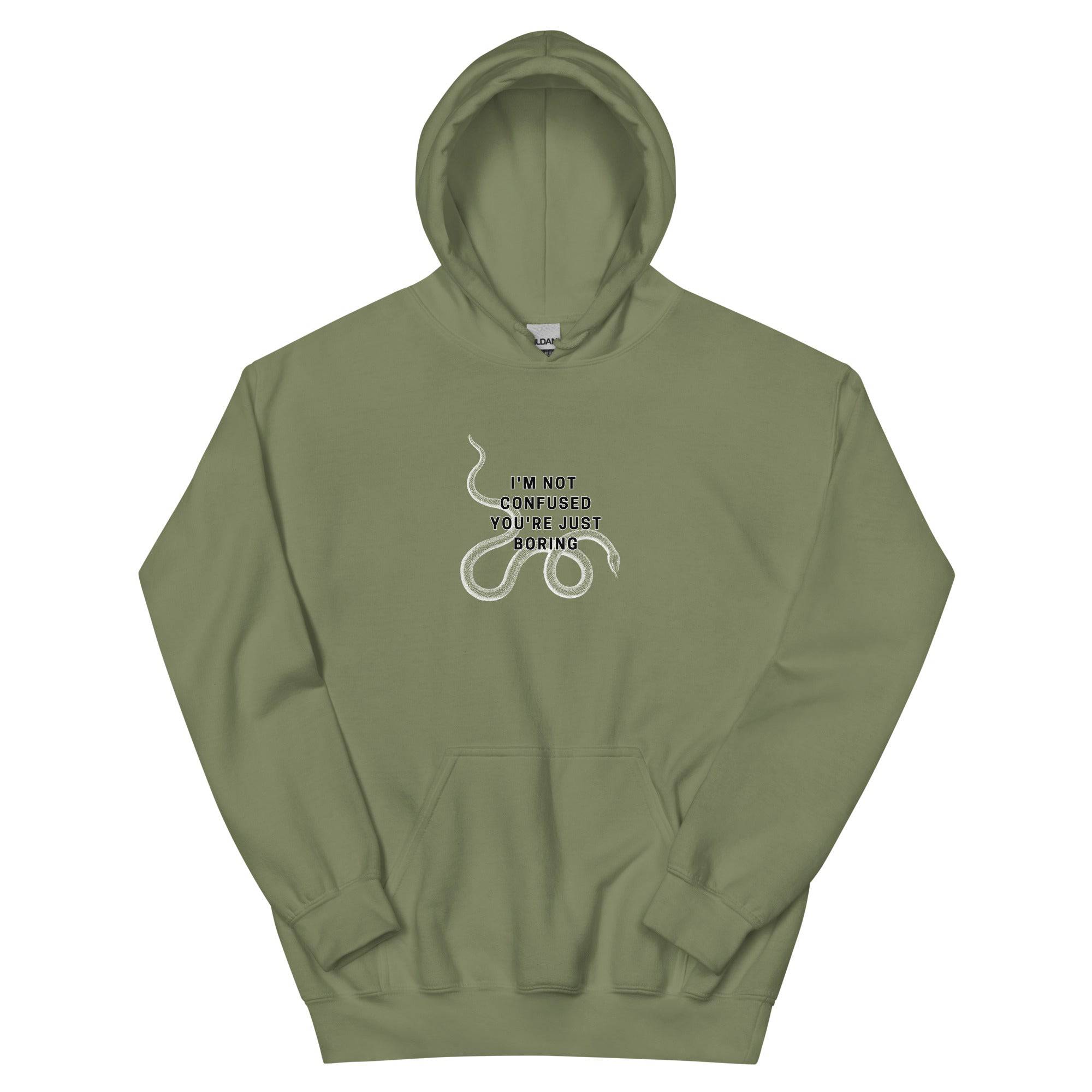 I'm Not Confused, You're Just Boring hoodie, view 5 — Rose Gold Co