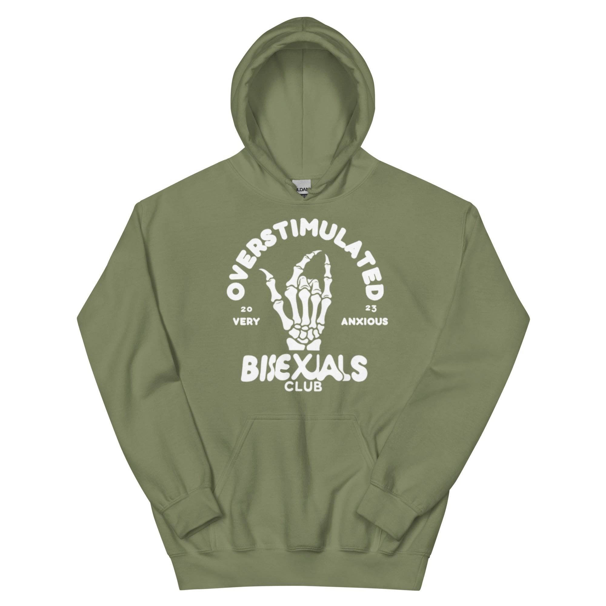 Overstimulated Bisexuals Club hoodie, view 6 — Rose Gold Co