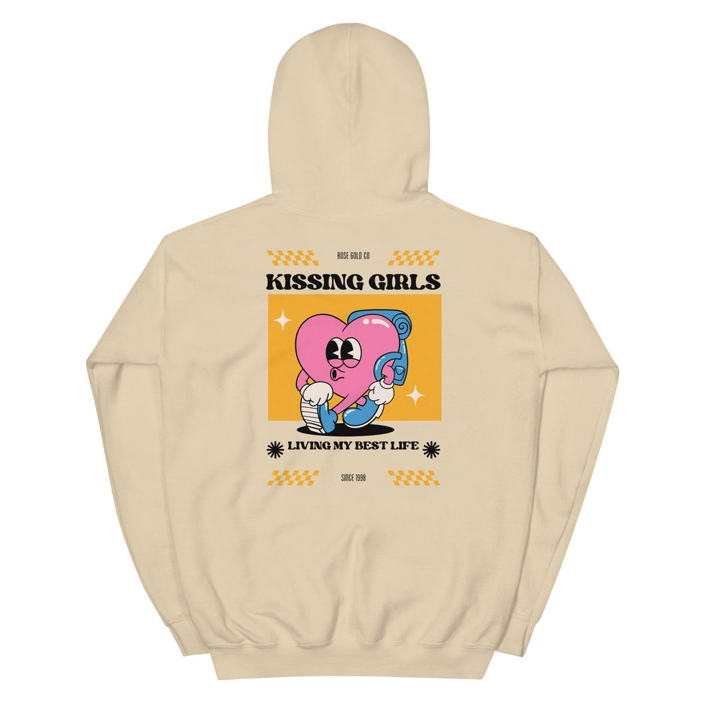 Kissing Girls Living My Best Life hoodie, view 10 — Rose Gold Co