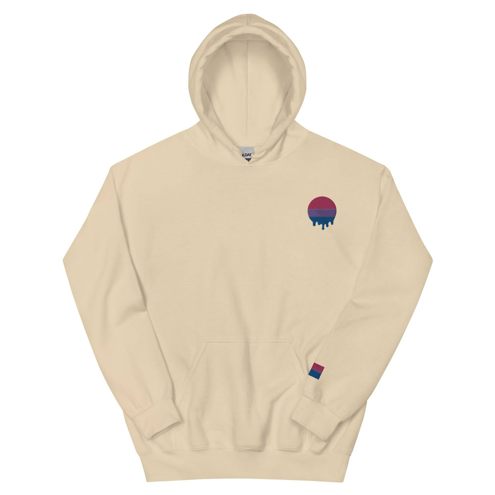 Melting bisexual pride flag premium hoodie, view 9 — Rose Gold Co