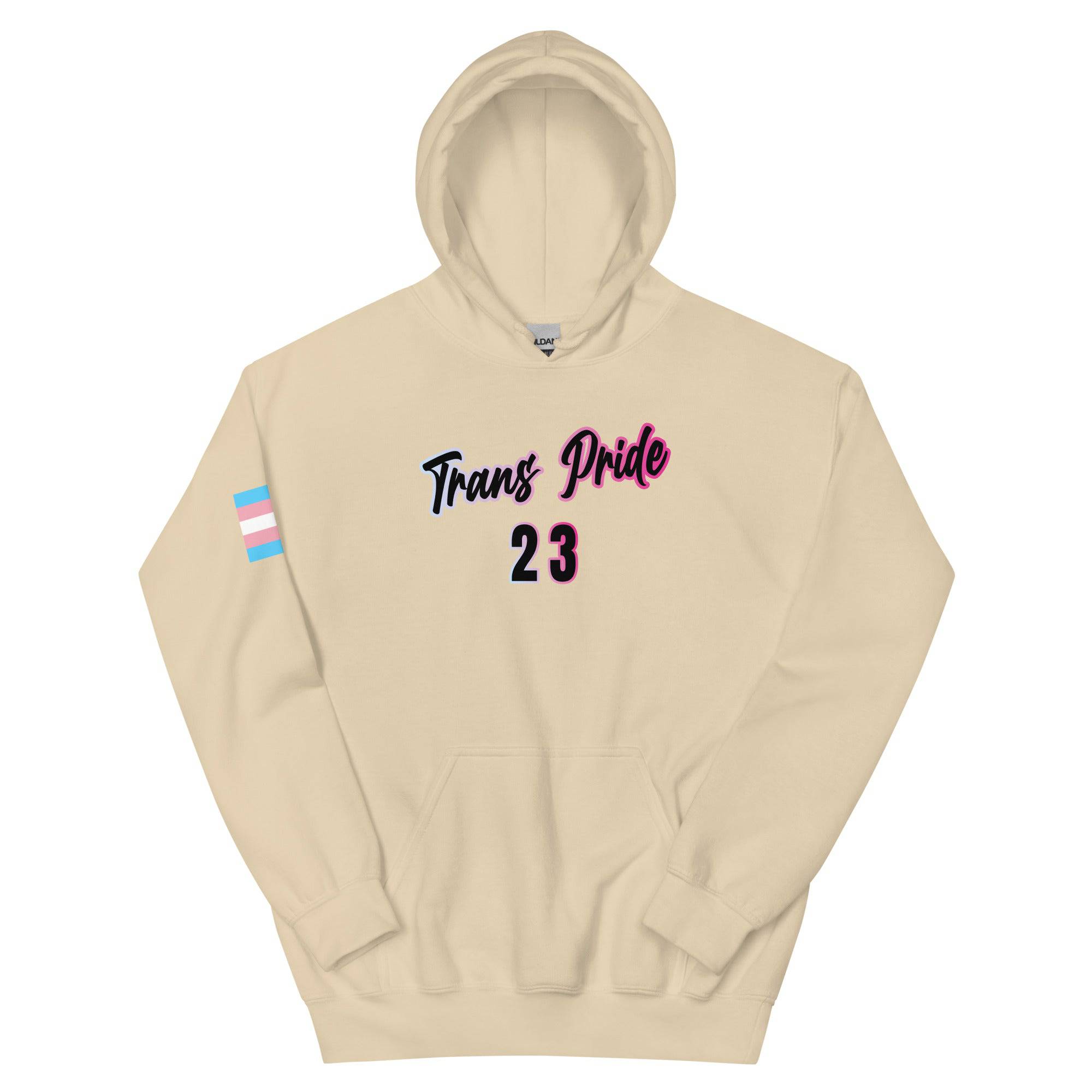 Trans Pride '23 unisex hoodie, view 10 — Rose Gold Co