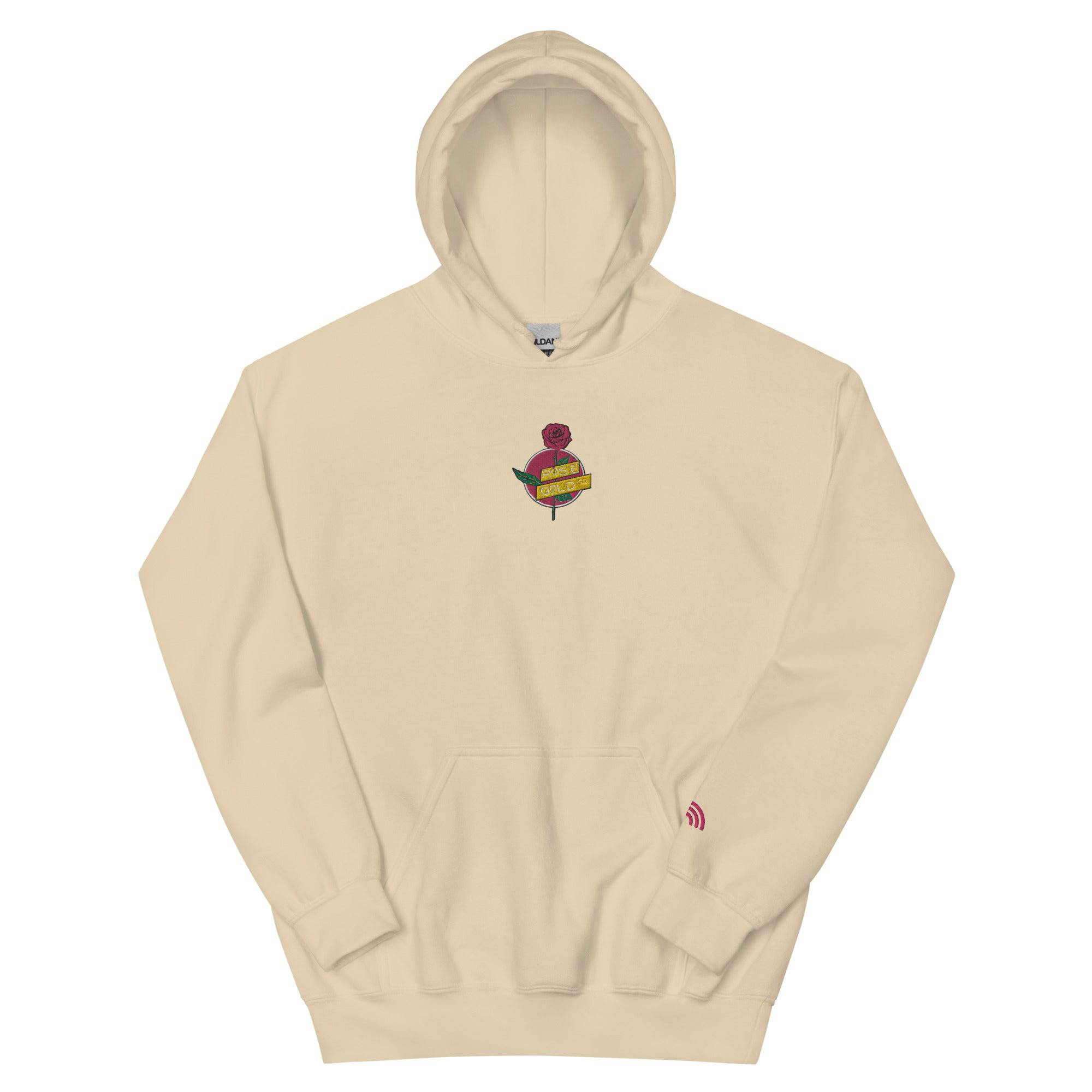 Rose Gold Co. logo hoodie, front view — Rose Gold Co