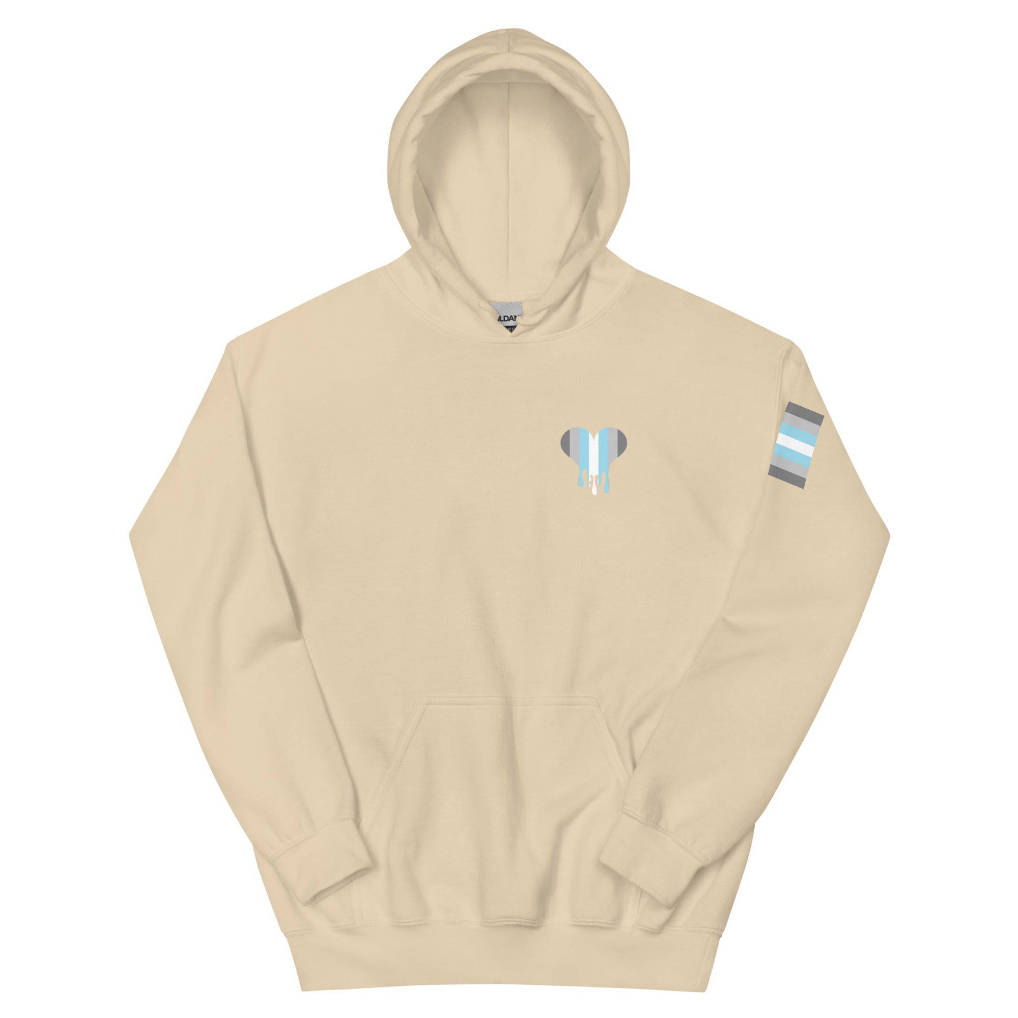Demiboy Dripping Heart hoodie, view 7 — Rose Gold Co