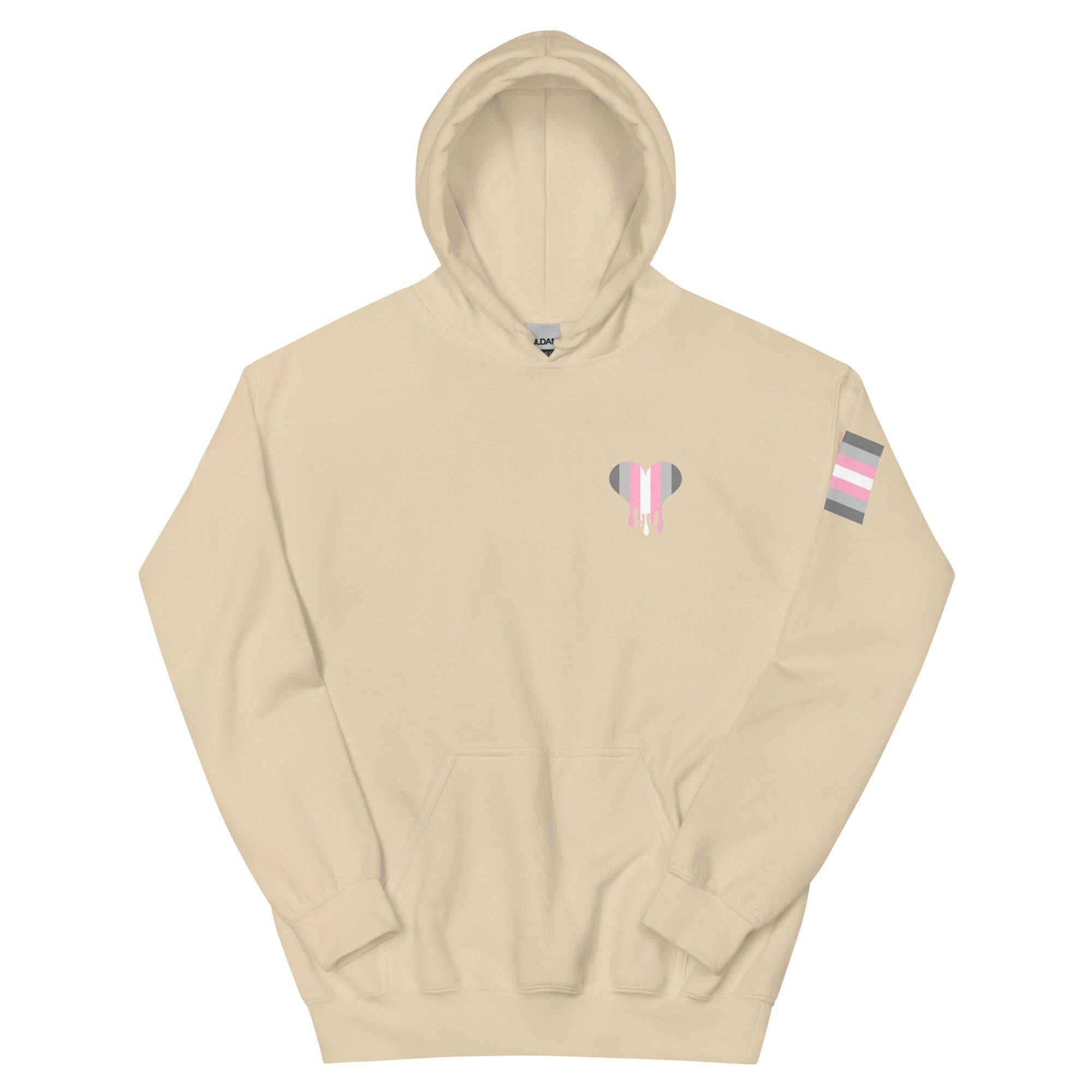 Demigirl Dripping Heart hoodie, view 9 — Rose Gold Co