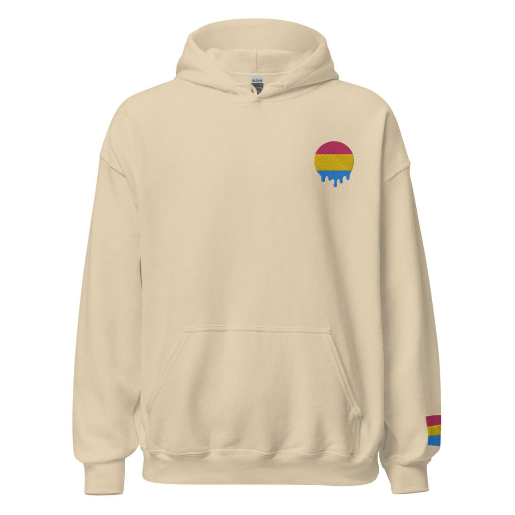 Melting Pansexual Pride embroidered hoodie, view 7 — Rose Gold Co