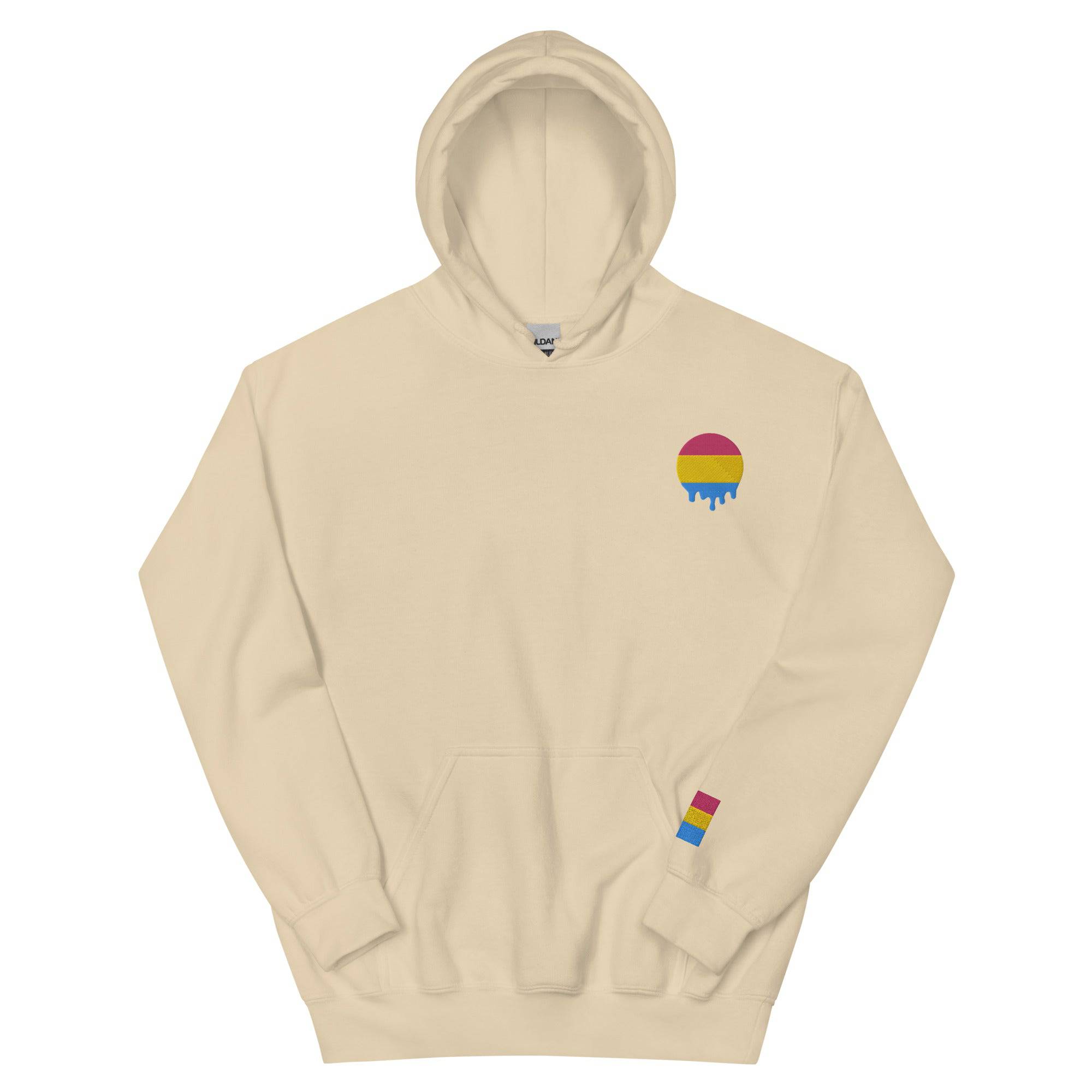 Melting Pansexual Pride embroidered hoodie, view 12 — Rose Gold Co
