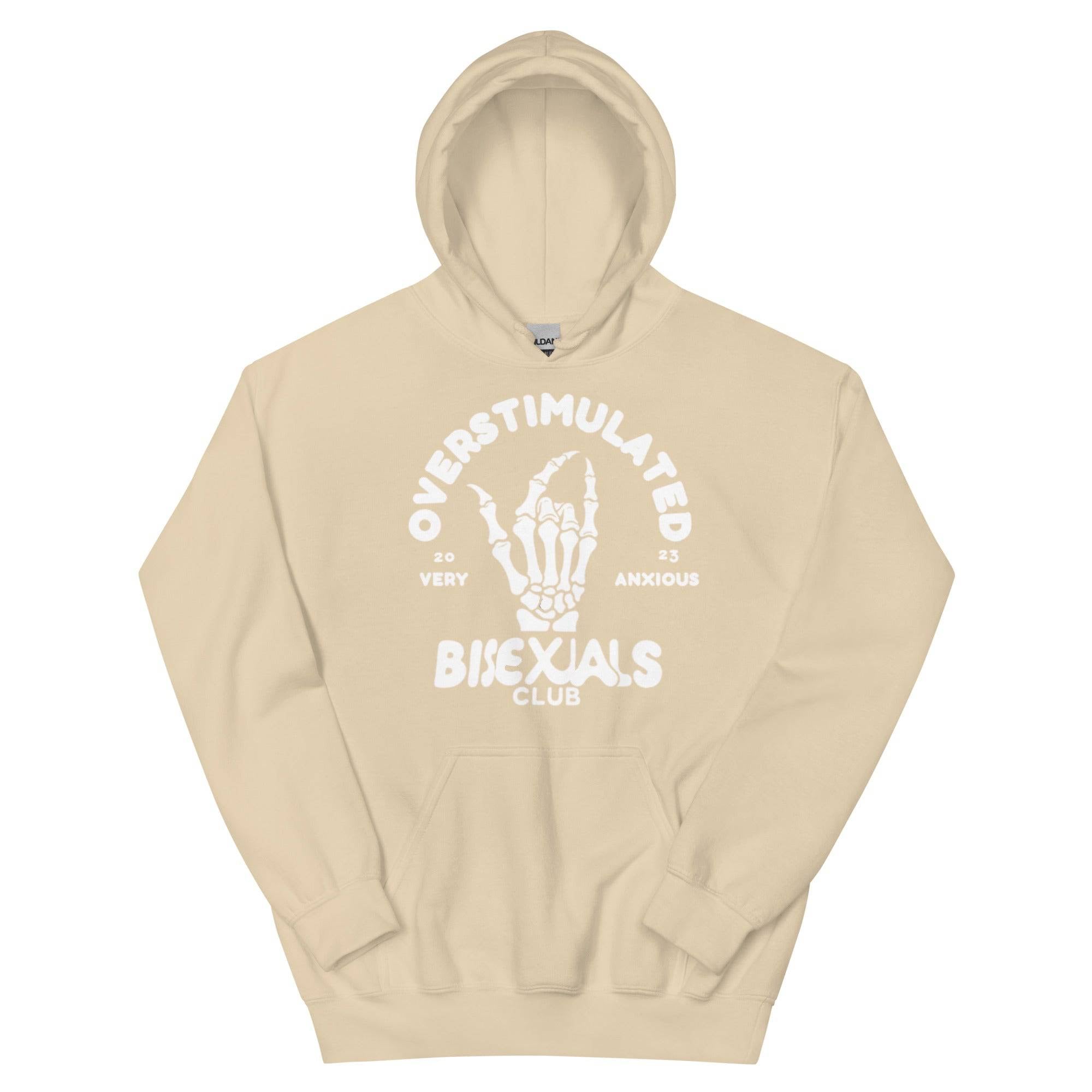 Overstimulated Bisexuals Club hoodie, view 8 — Rose Gold Co
