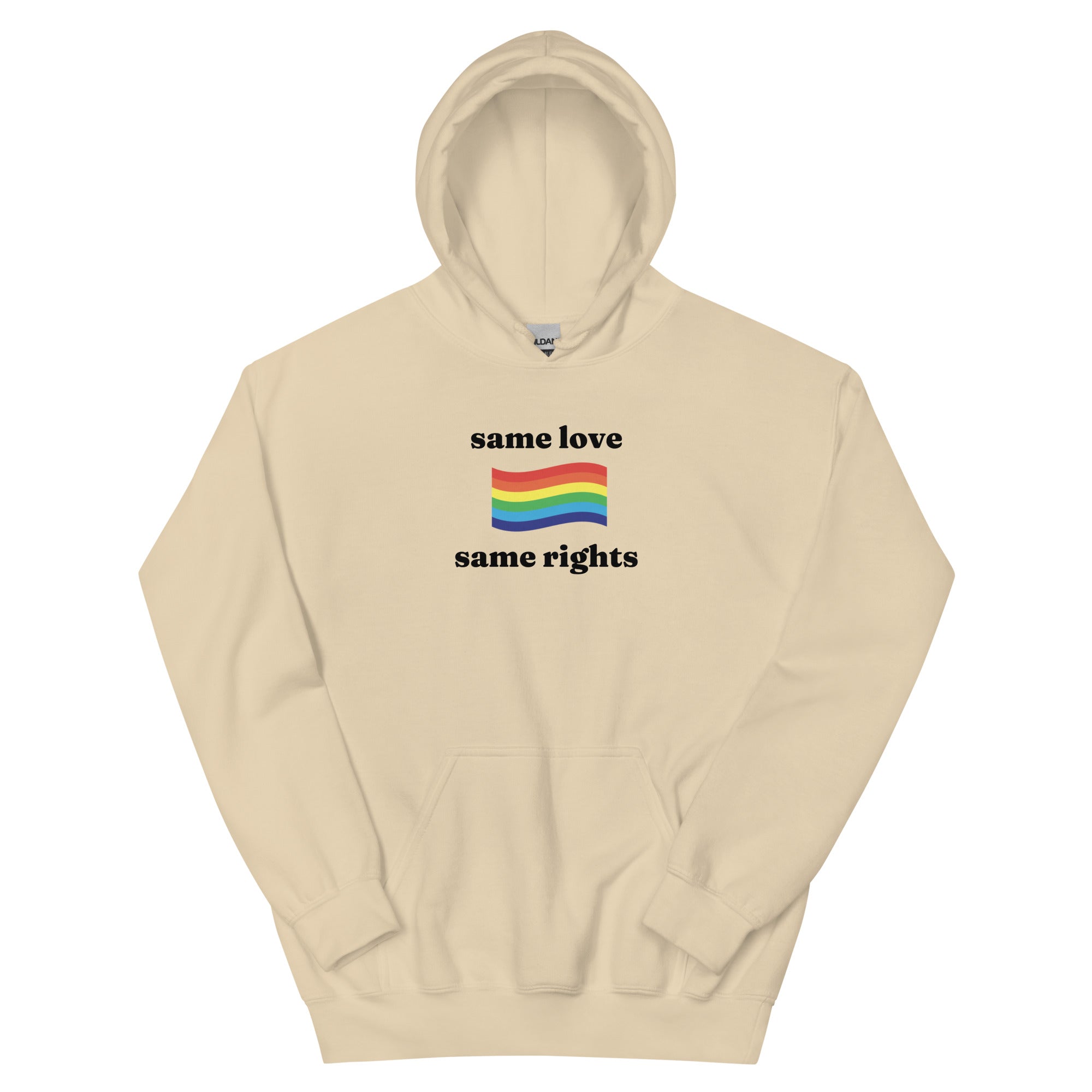 Same Love Same Rights rainbow hoodie — Rose Gold Co