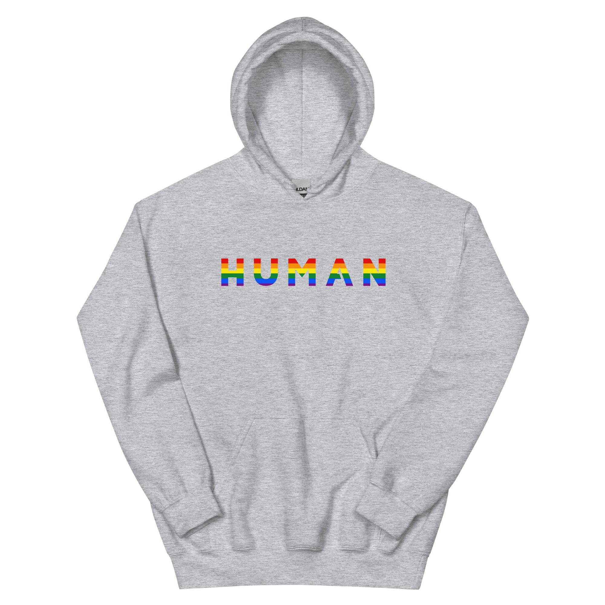 Human Rainbow hoodie, view 5 — Rose Gold Co