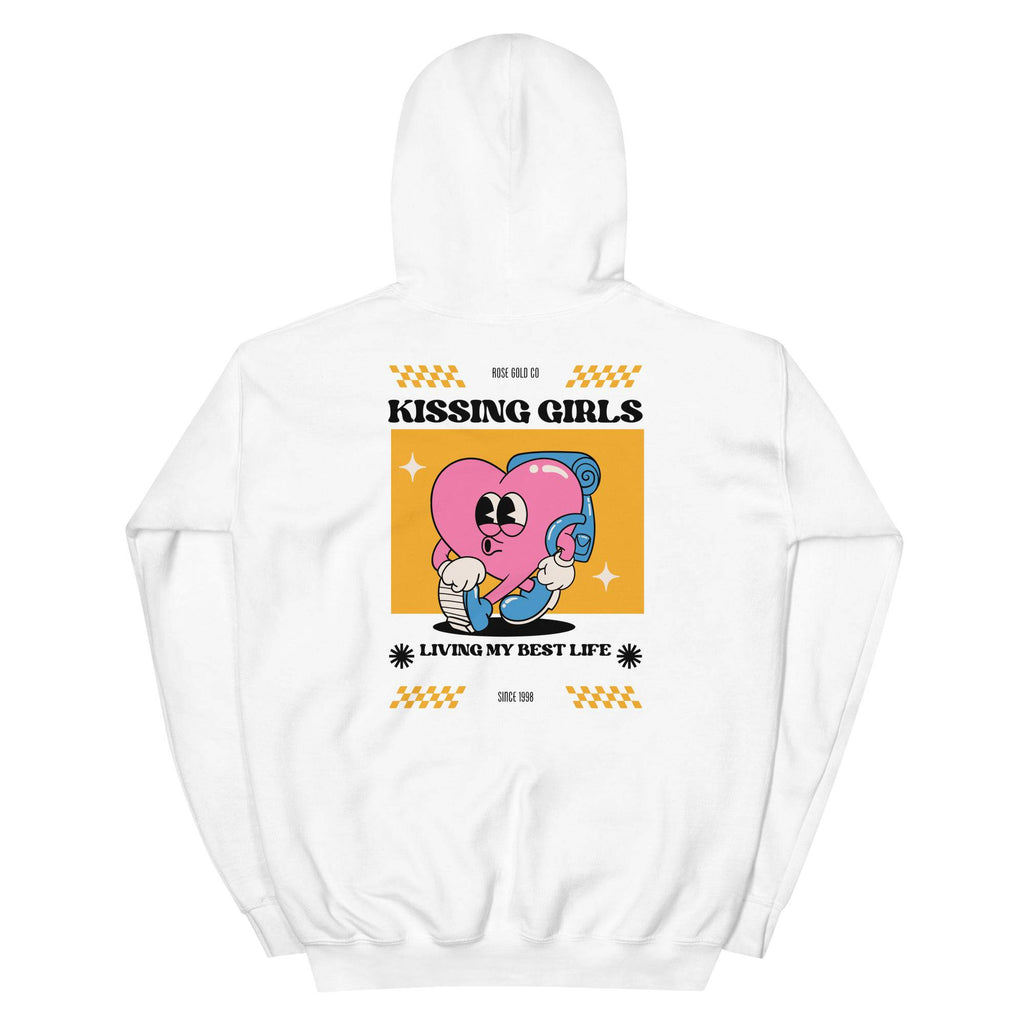 Kissing Girls Living My Best Life hoodie, view 5 — Rose Gold Co