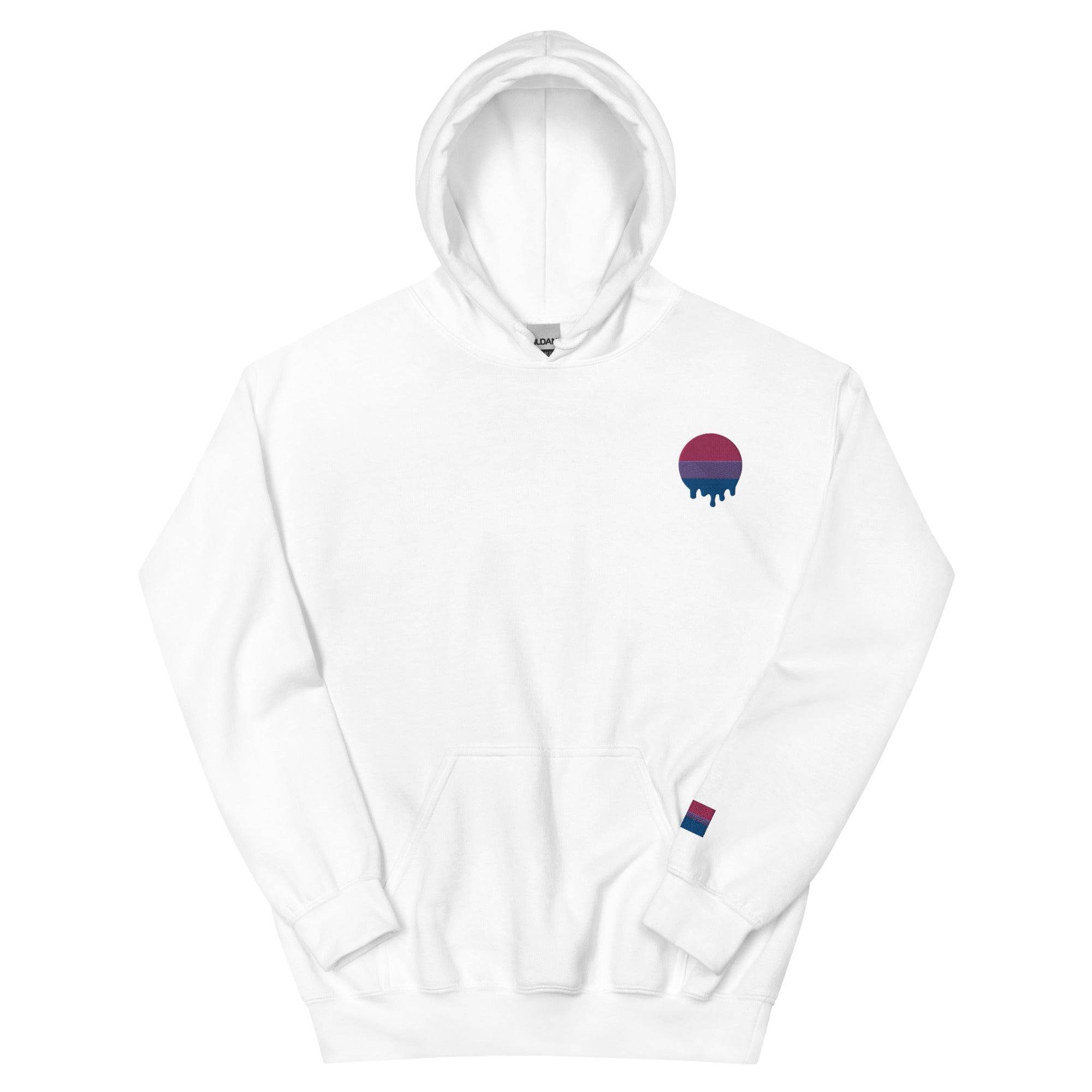 Melting bisexual pride flag premium hoodie, view 11 — Rose Gold Co