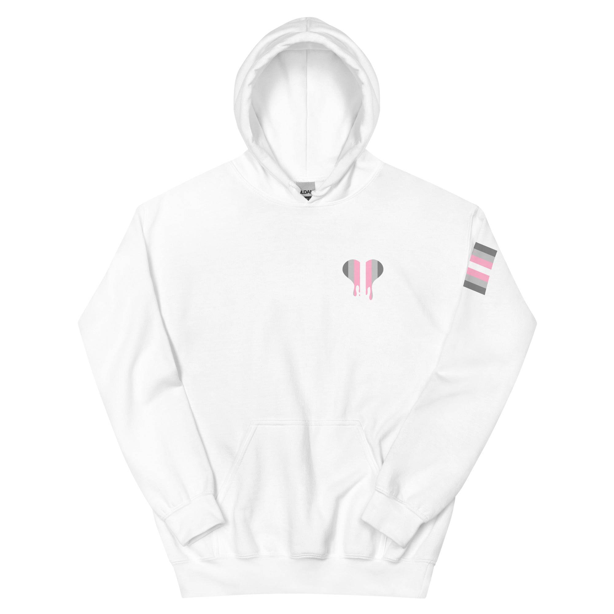 Demigirl Dripping Heart hoodie, view 13 — Rose Gold Co