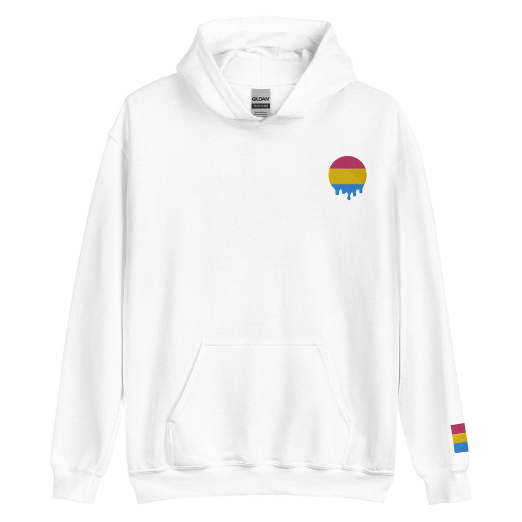 Melting Pansexual Pride embroidered hoodie, view 3 — Rose Gold Co