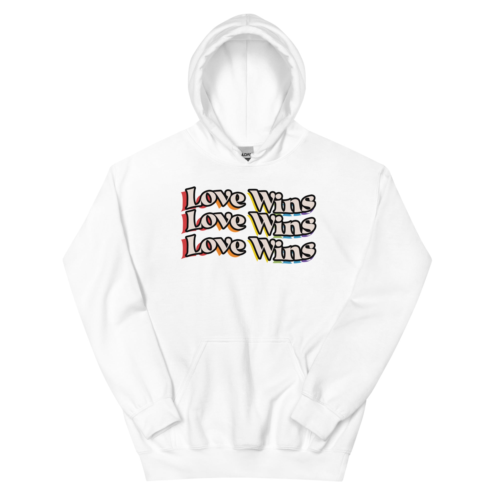 Love Wins rainbow shadow hoodie, view 7 — Rose Gold Co
