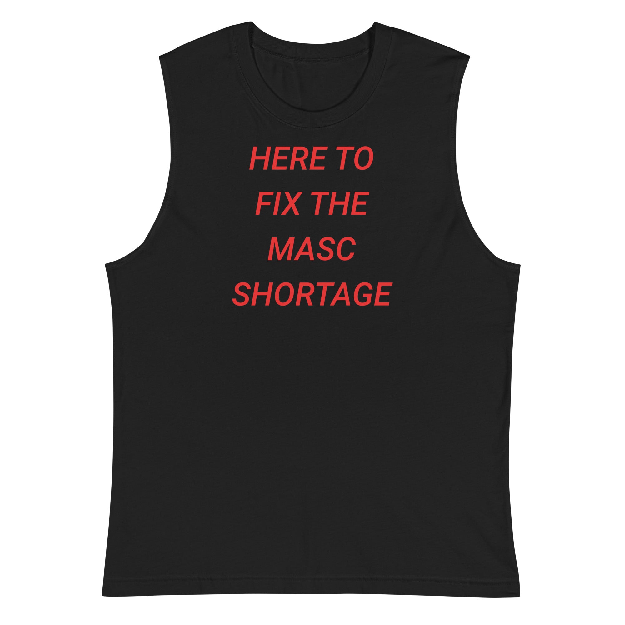 Here to Fix the Masc Shortage muscle shirt, view 6 — Rose Gold Co