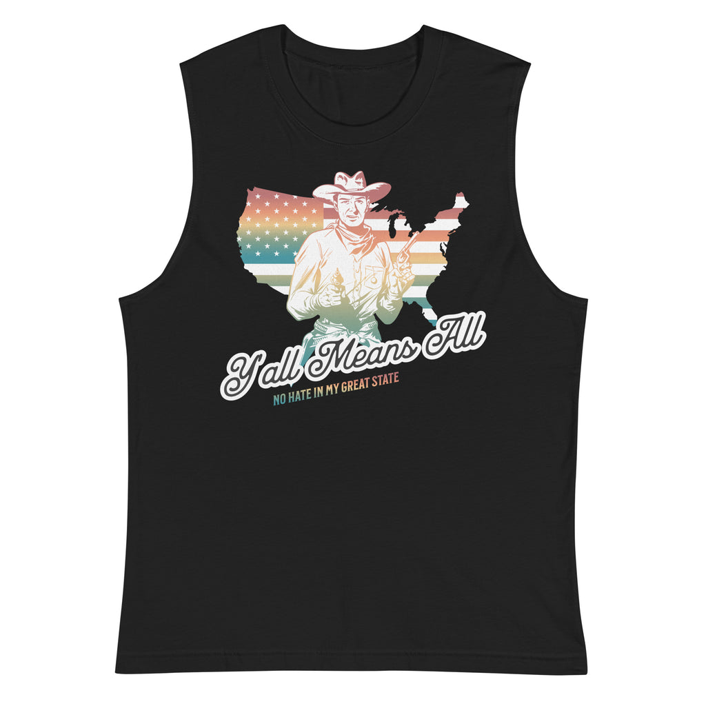 No Hate In My Great State tank top, front — Rose Gold Co