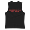Lesbians For Oatmilk tank top, view 3 — Rose Gold Co