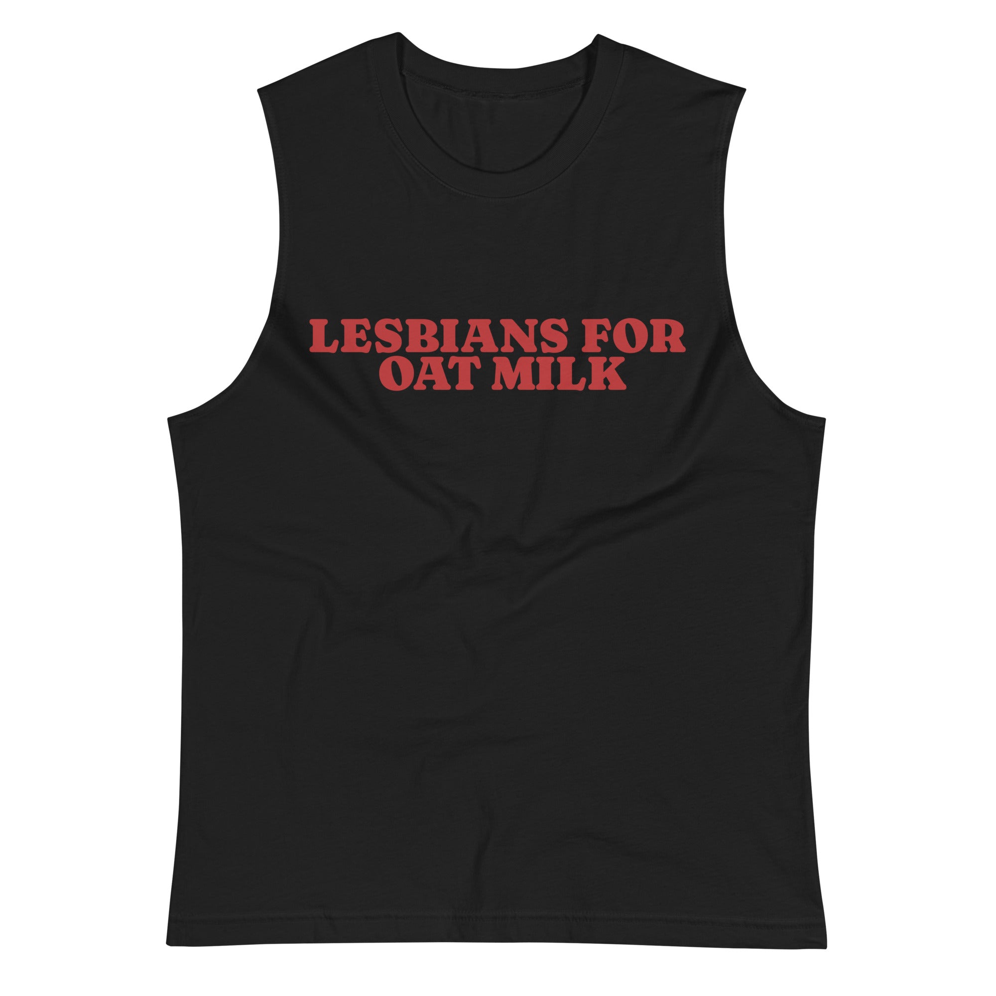 Lesbians For Oatmilk tank top, view 3 — Rose Gold Co