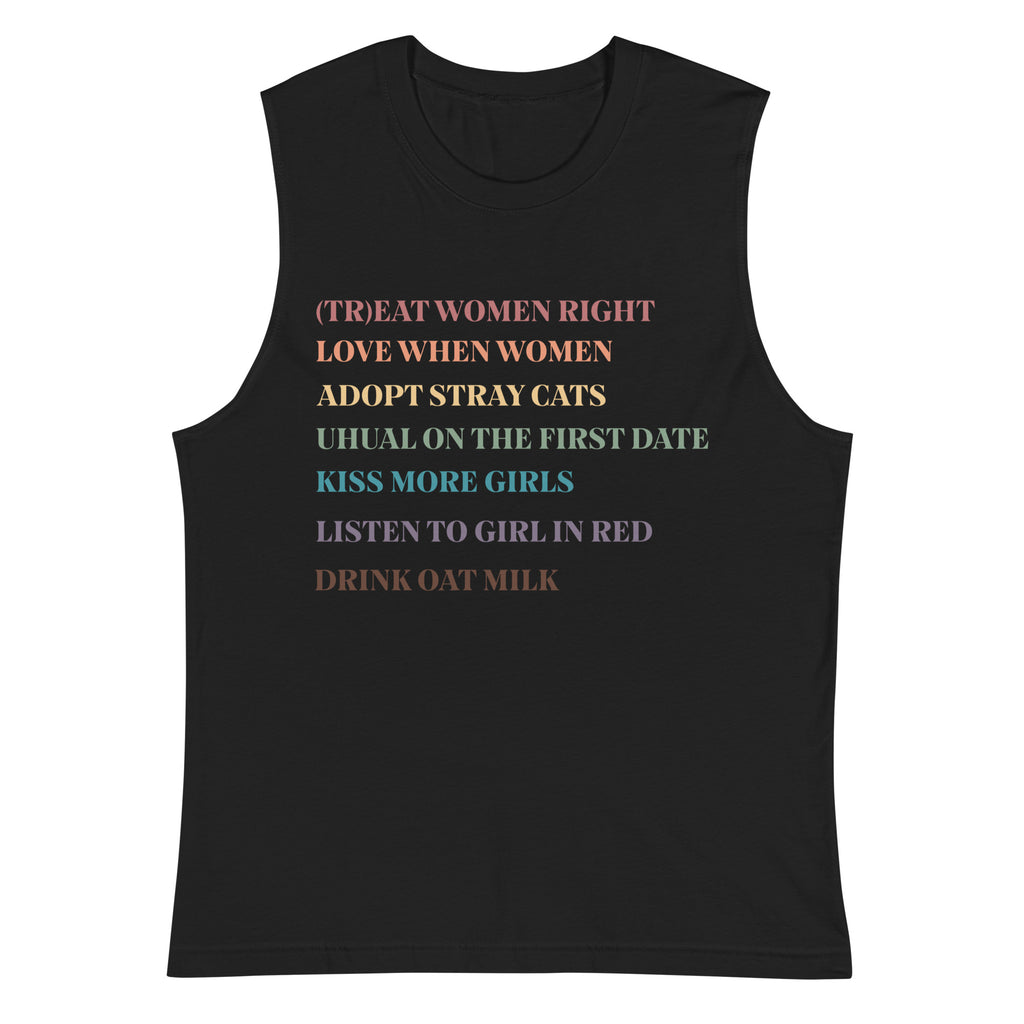 Lesbian Rules rainbow tank top, view 7 — Rose Gold Co